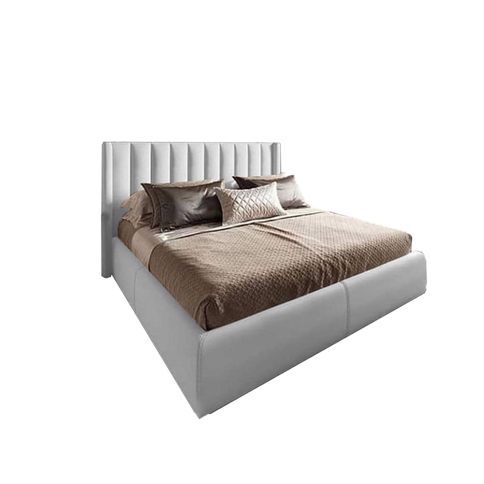 In House | Blven Bed Frame Velvet White 200x200