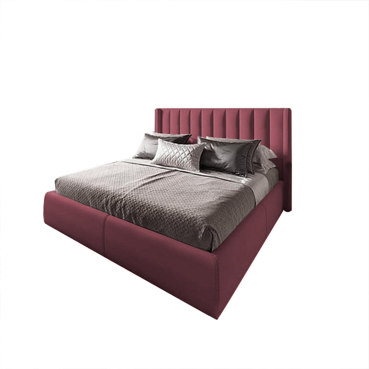 In House | Blven Bed Frame Velvet Dark Pink 200x120