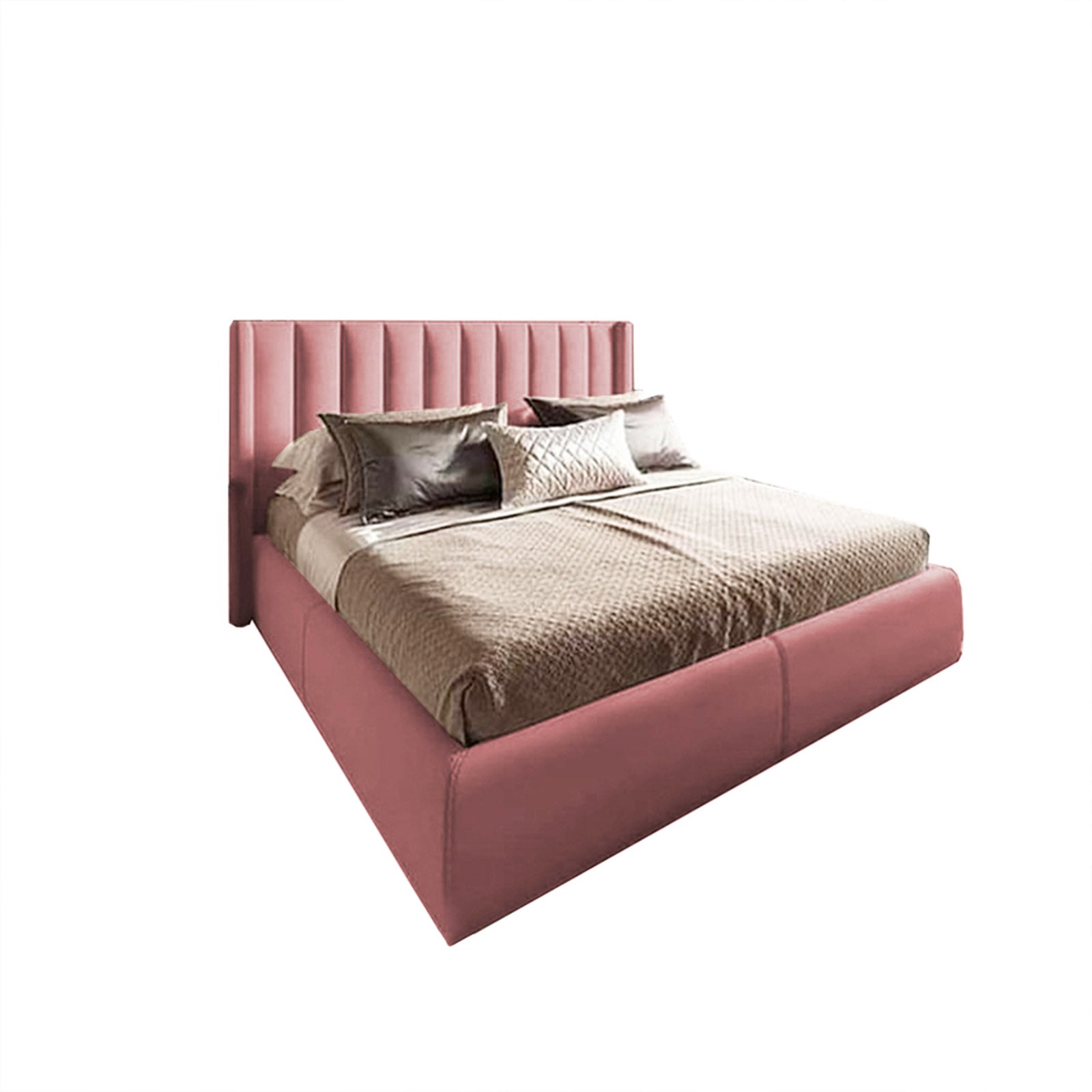 In House | Blven Bed Frame Velvet Light Pink 200x120