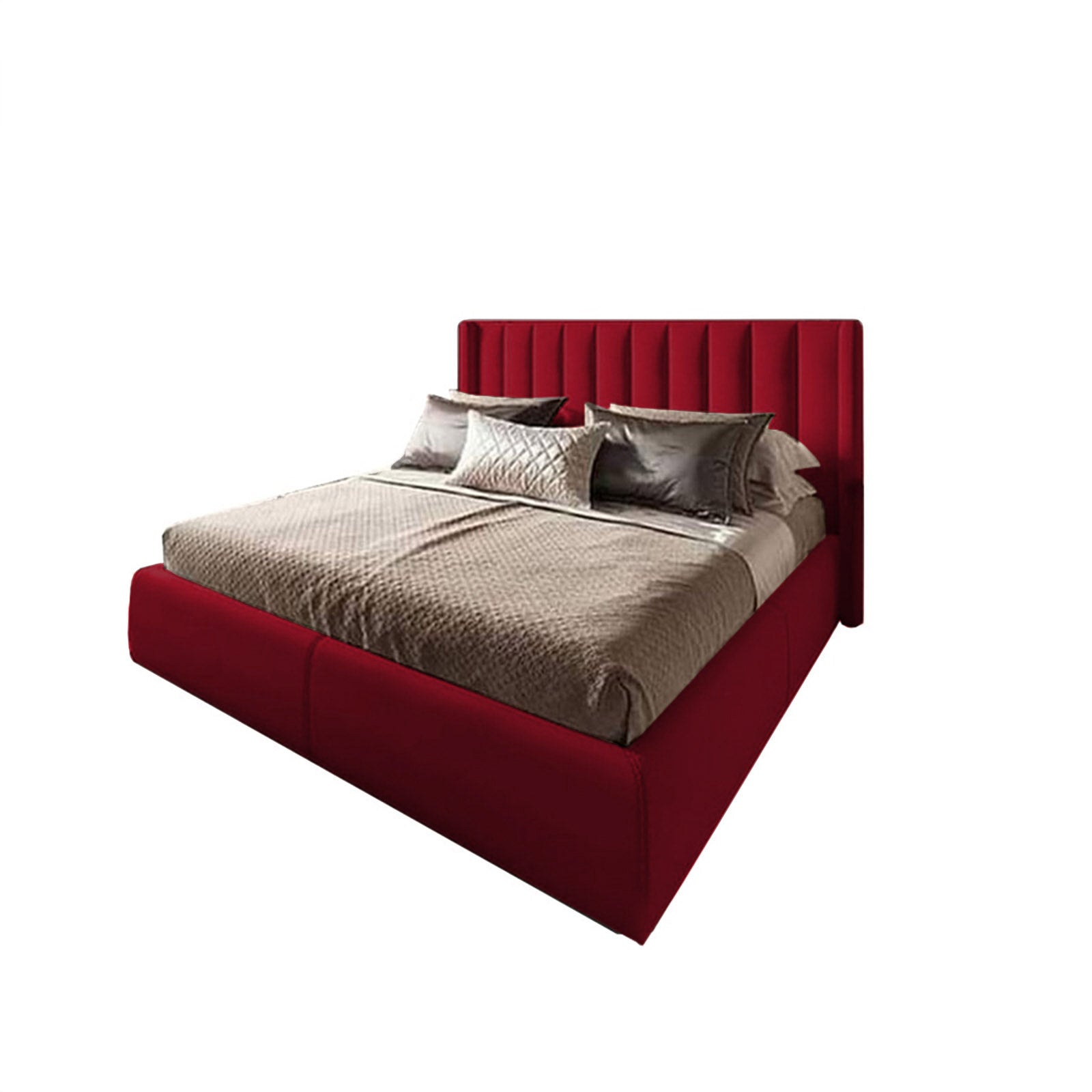 In House | Blven Bed Frame Velvet Burgundy 200x120