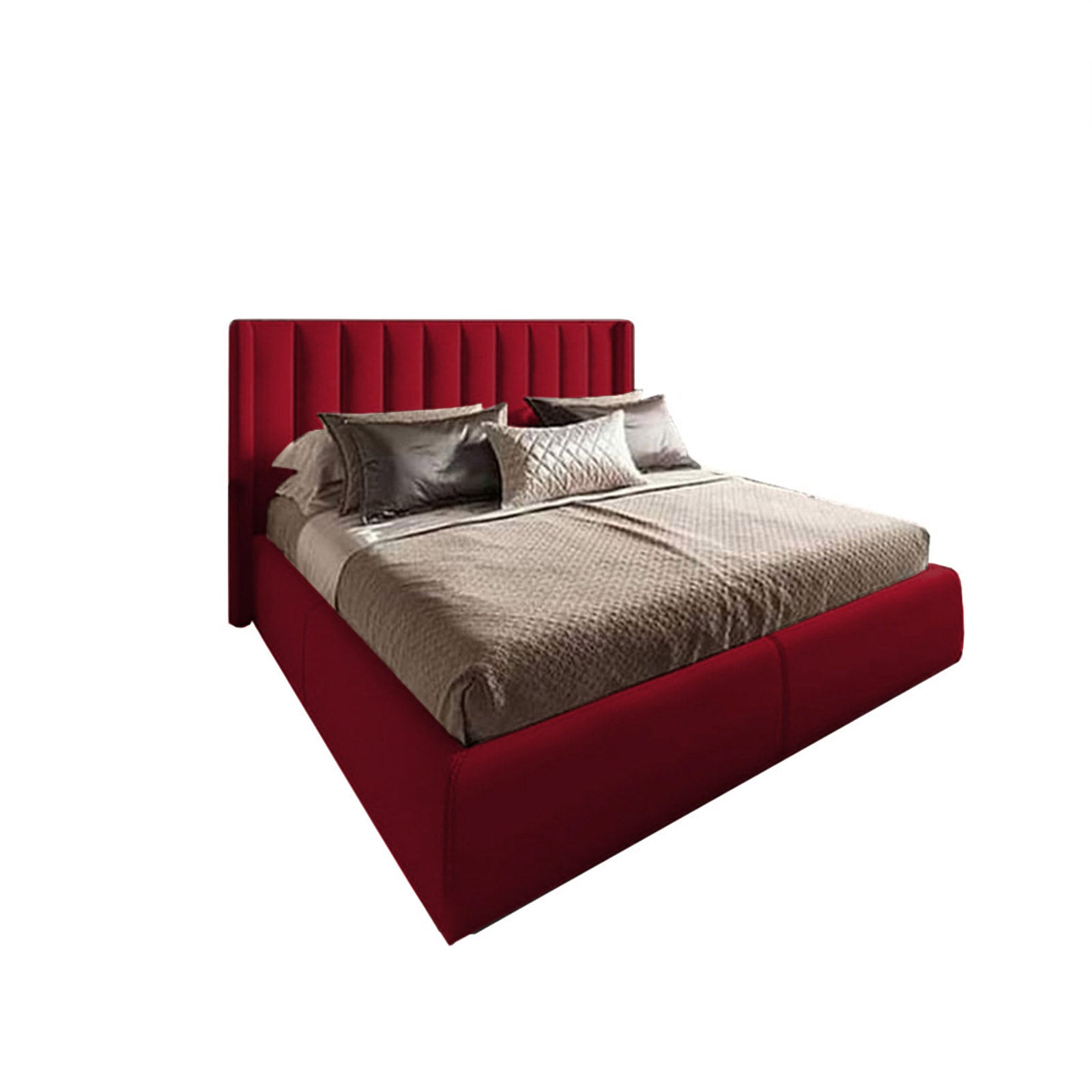 In House | Blven Bed Frame Velvet Burgundy 200x120