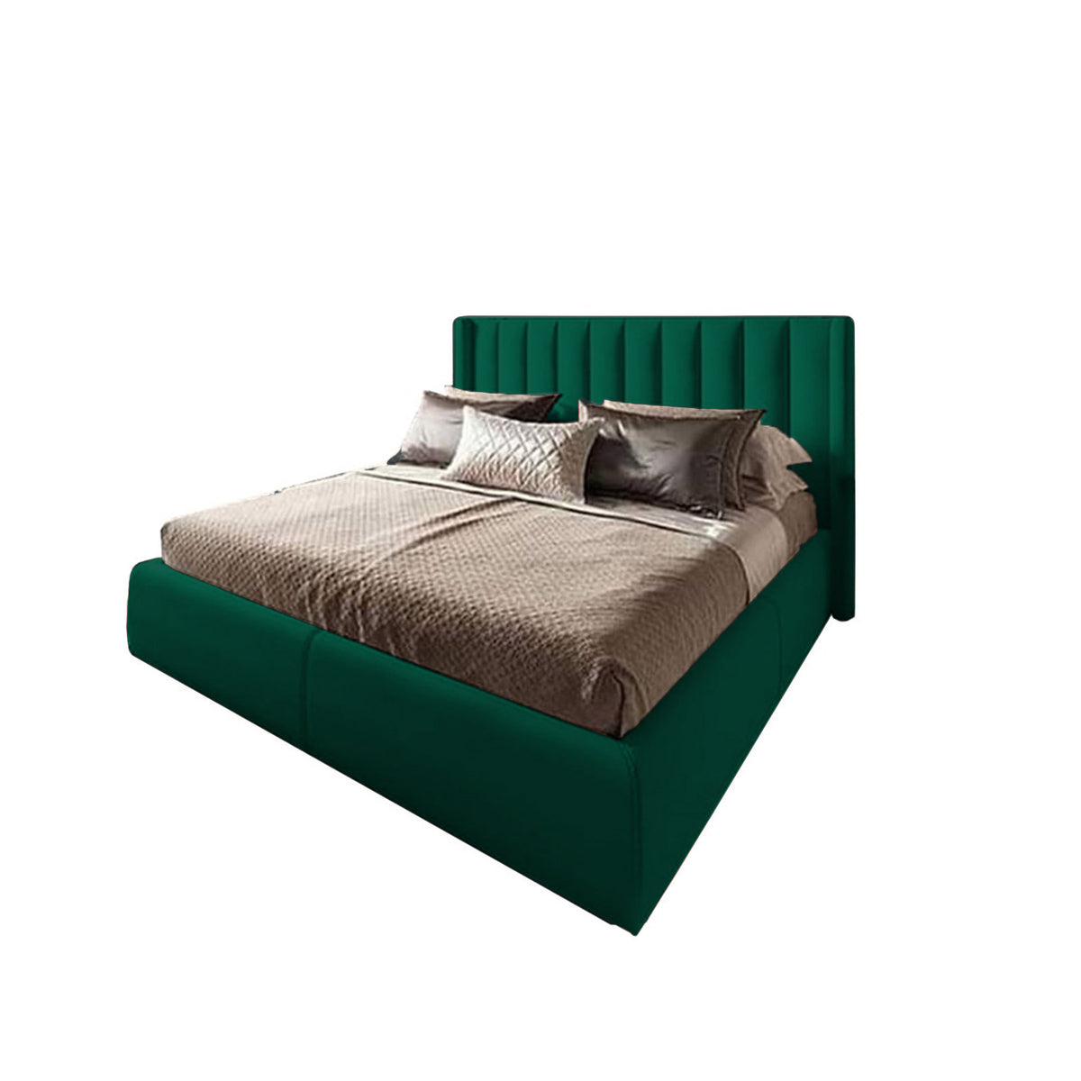 In House | Blven Bed Frame Velvet Dark Green 200x150