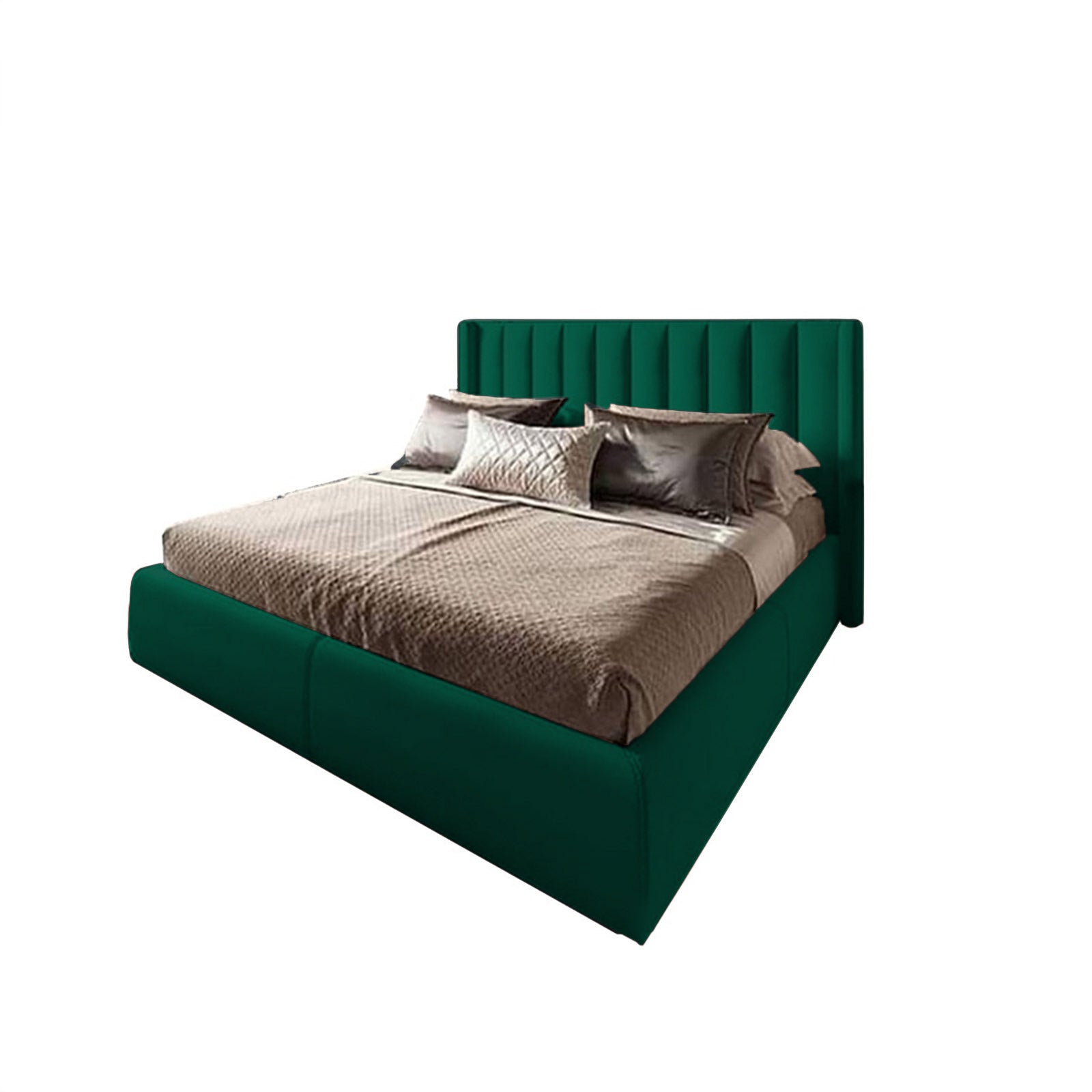 In House | Blven Bed Frame Velvet Dark Green 200x120