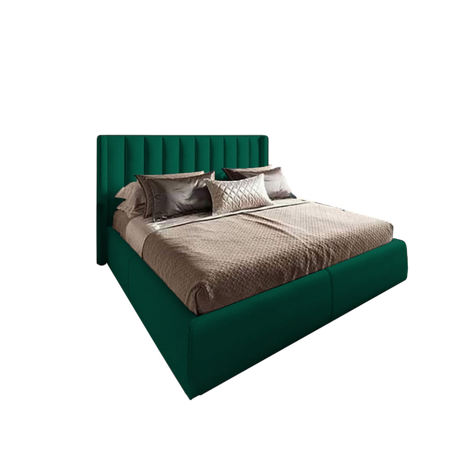 In House | Blven Bed Frame Velvet Dark Green 200x140
