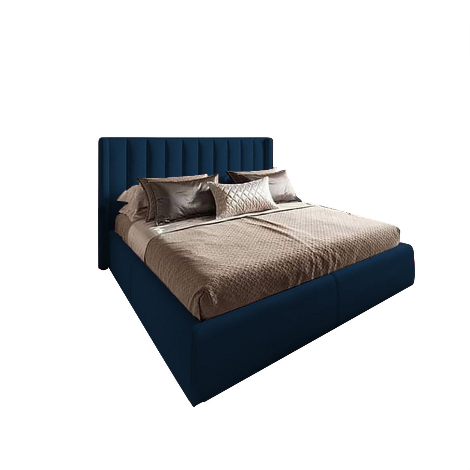 In House | Blven Bed Frame Velvet Dark Blue 200x100