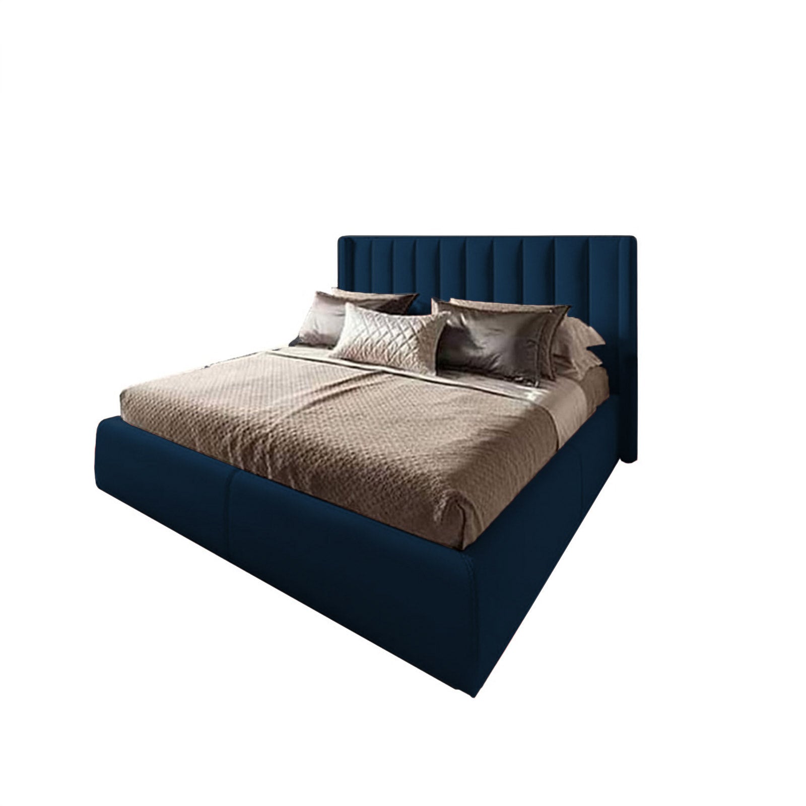 In House | Blven Bed Frame Velvet Dark Blue 200x140