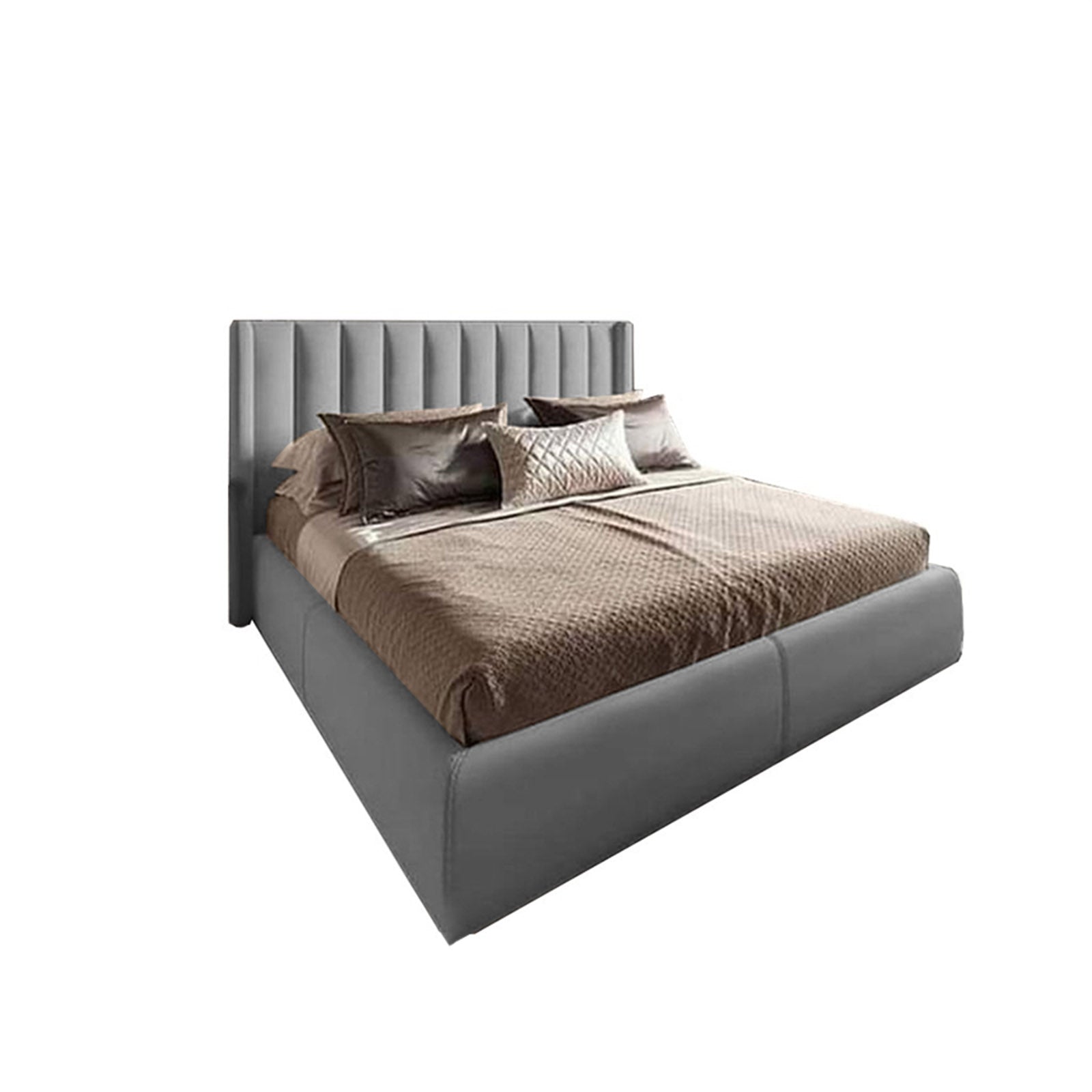 In House | Blven Bed Frame Velvet Grey 200x100