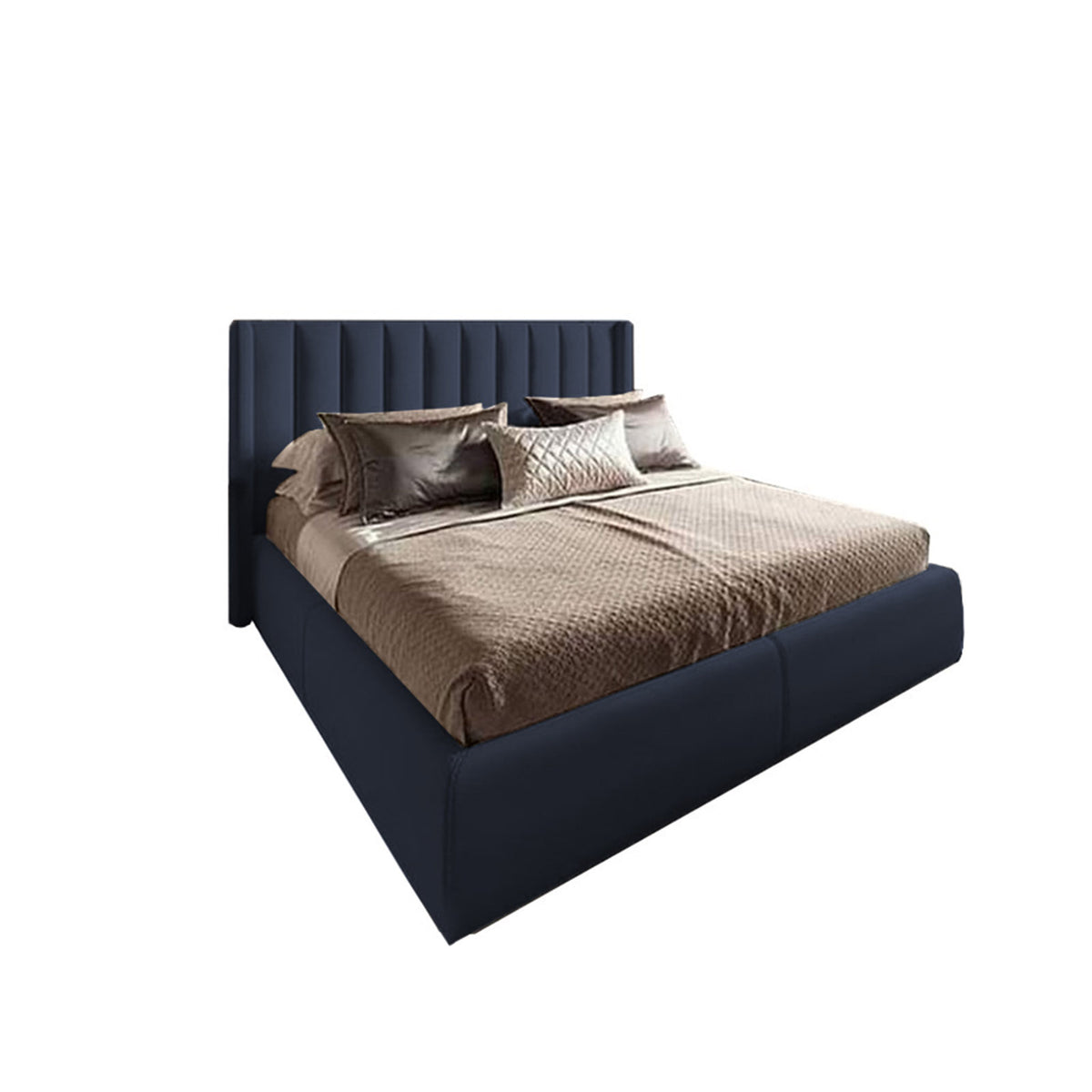 In House | Blven Bed Frame Velvet Dark Grey 200x180