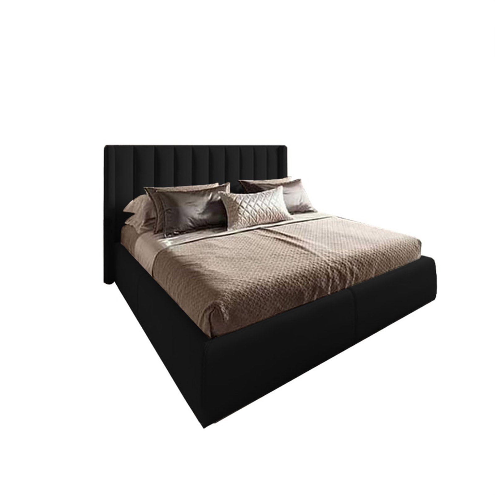 In House | Blven Bed Frame Velvet Black 200x100