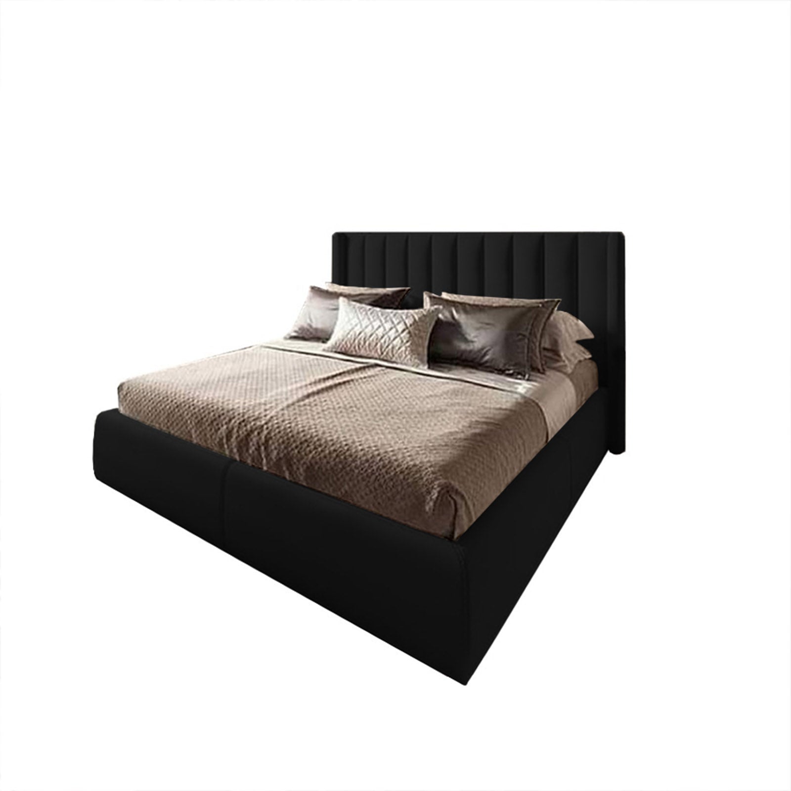 In House | Blven Bed Frame Velvet Black 200x100