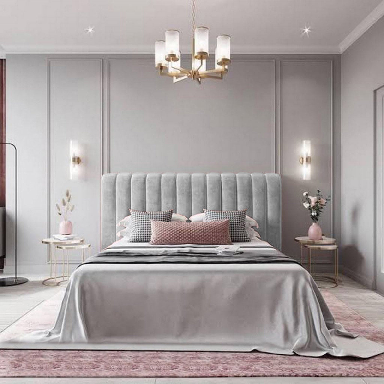 In House | Las Palmas Bed Frame Velvet White 200x90