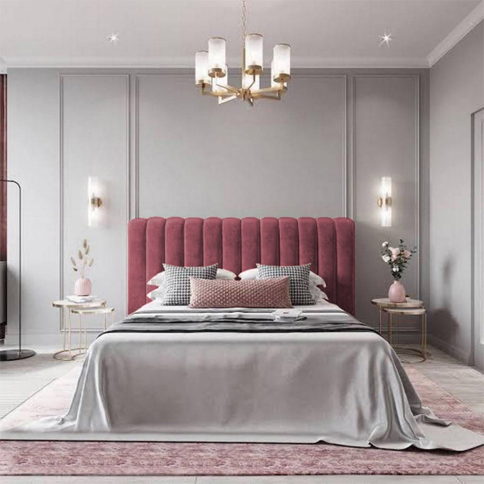 In House | Burgas Bed Frame Velvet Dark Pink 200x120