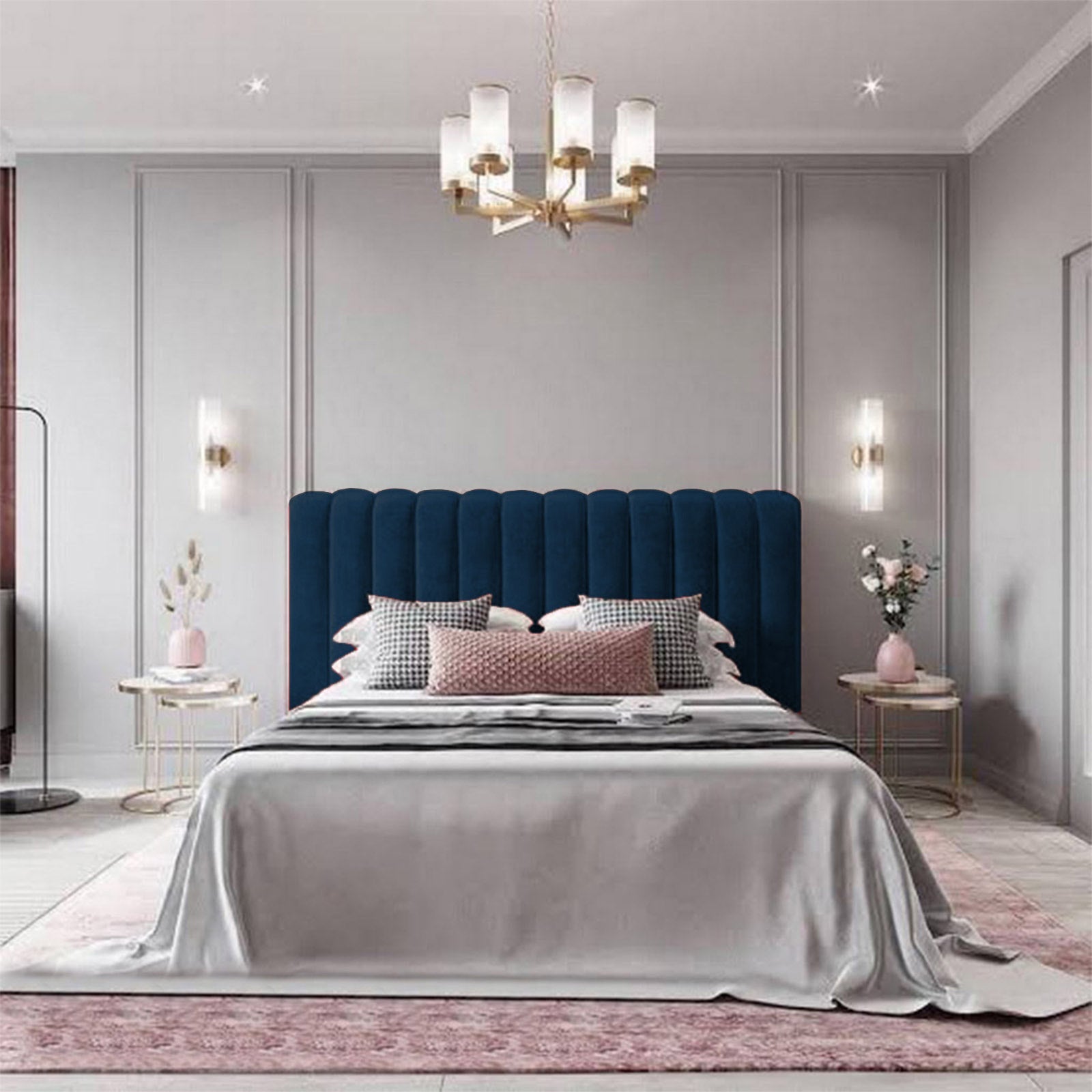 In House | Burgas Bed Frame Velvet Dark Blue 200x120