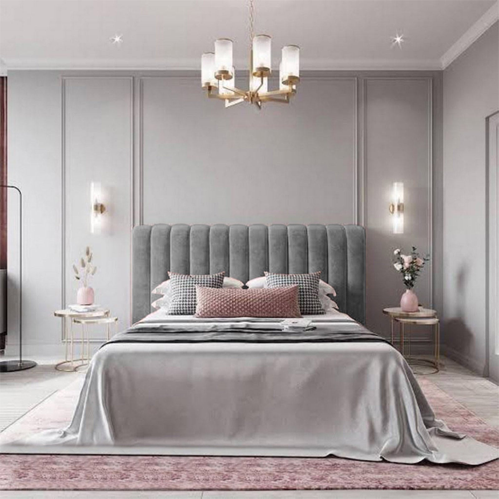In House | Burgas Bed Frame Velvet Grey 200x180
