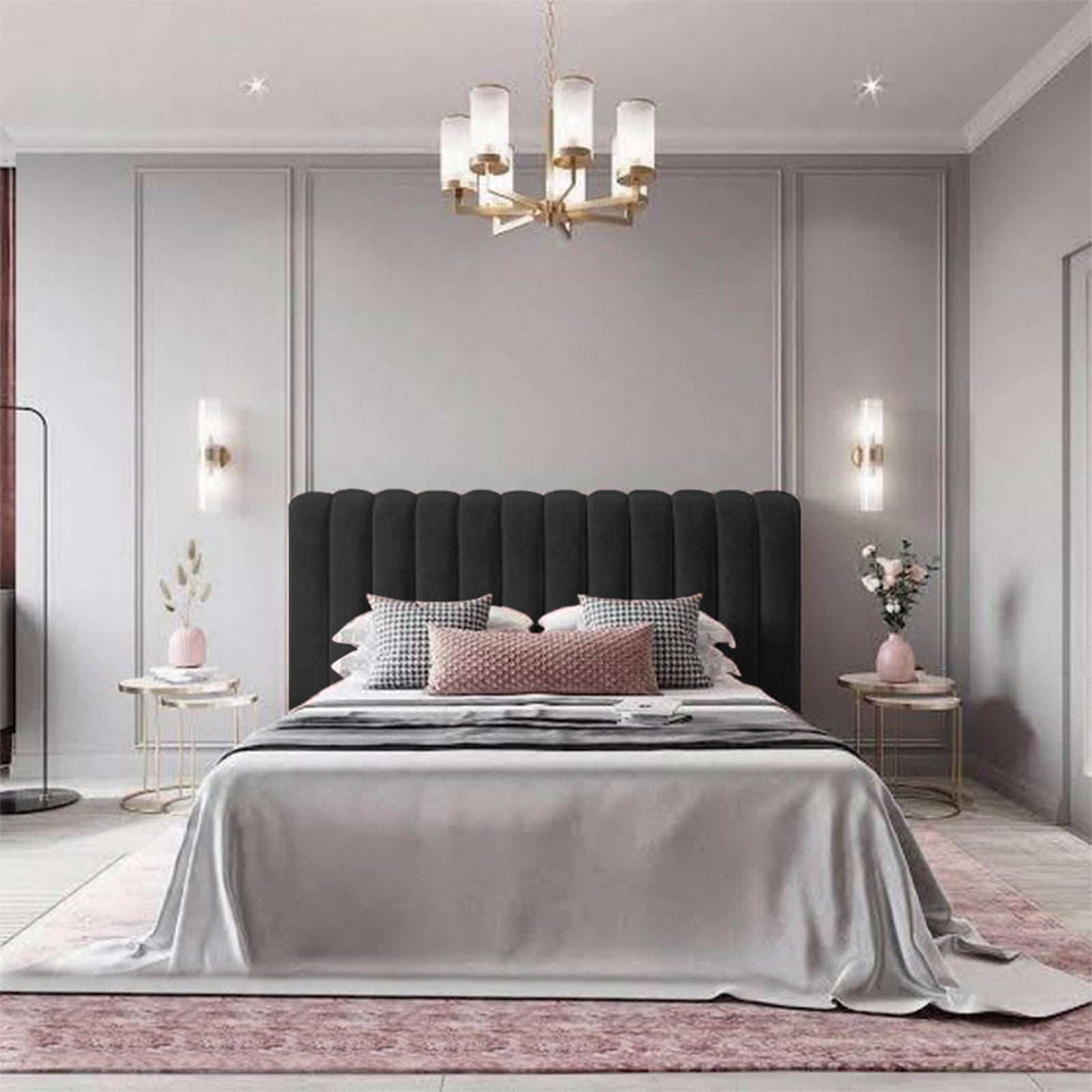 In House | Burgas Bed Frame Velvet Black 200x150