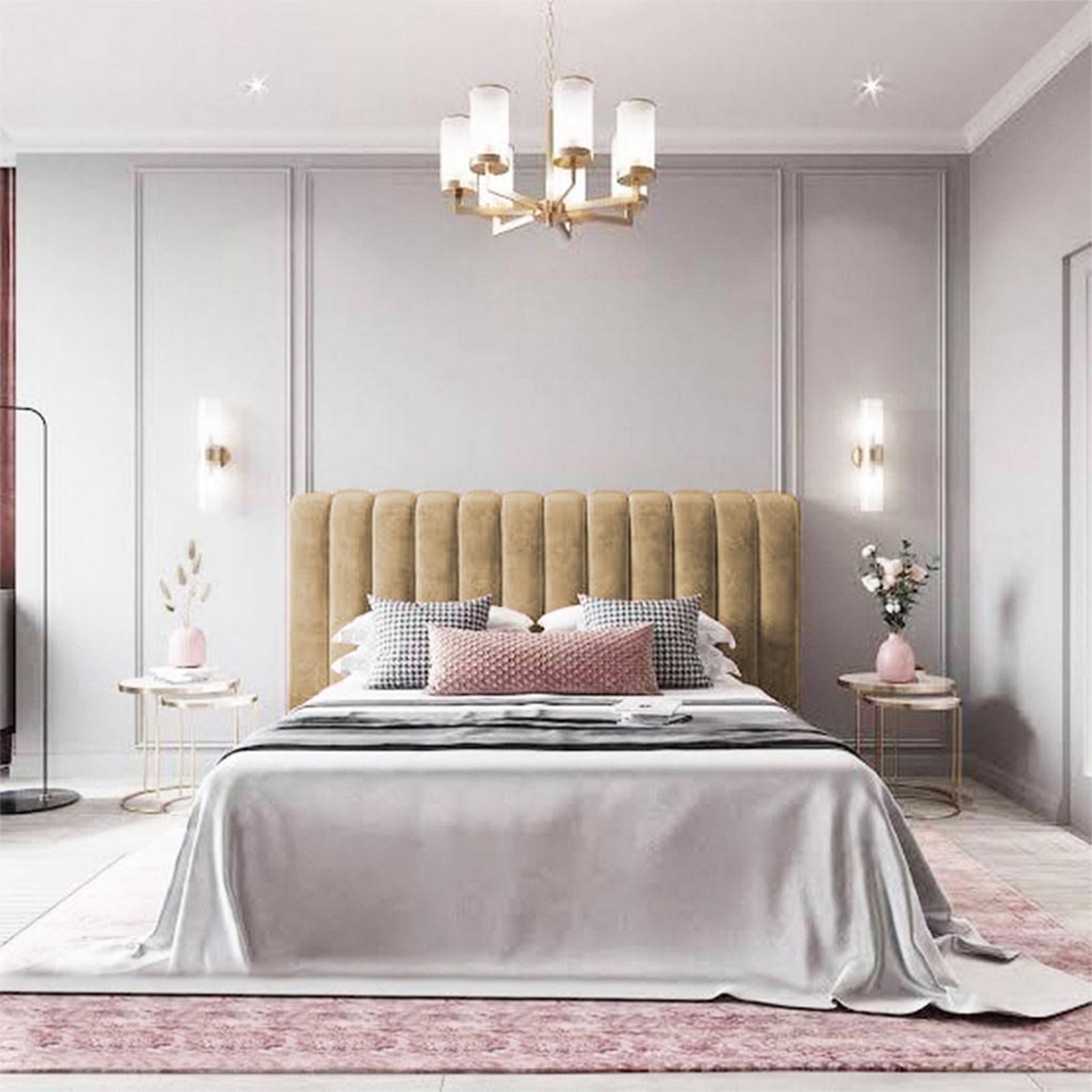 In House | Burgas Bed Frame Velvet Beige 200x140