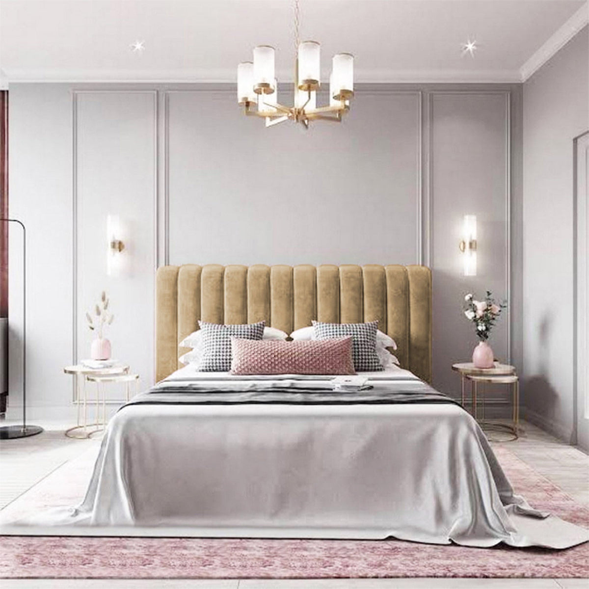 In House | Burgas Bed Frame Velvet Beige 200x160