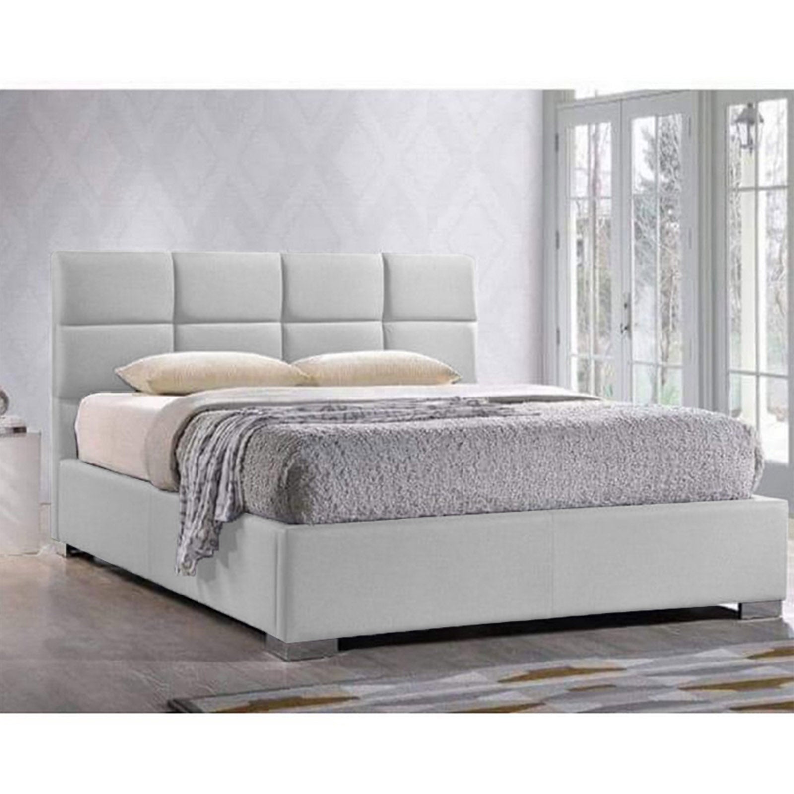 In House | Las Palmas Bed Frame Velvet White 200x200
