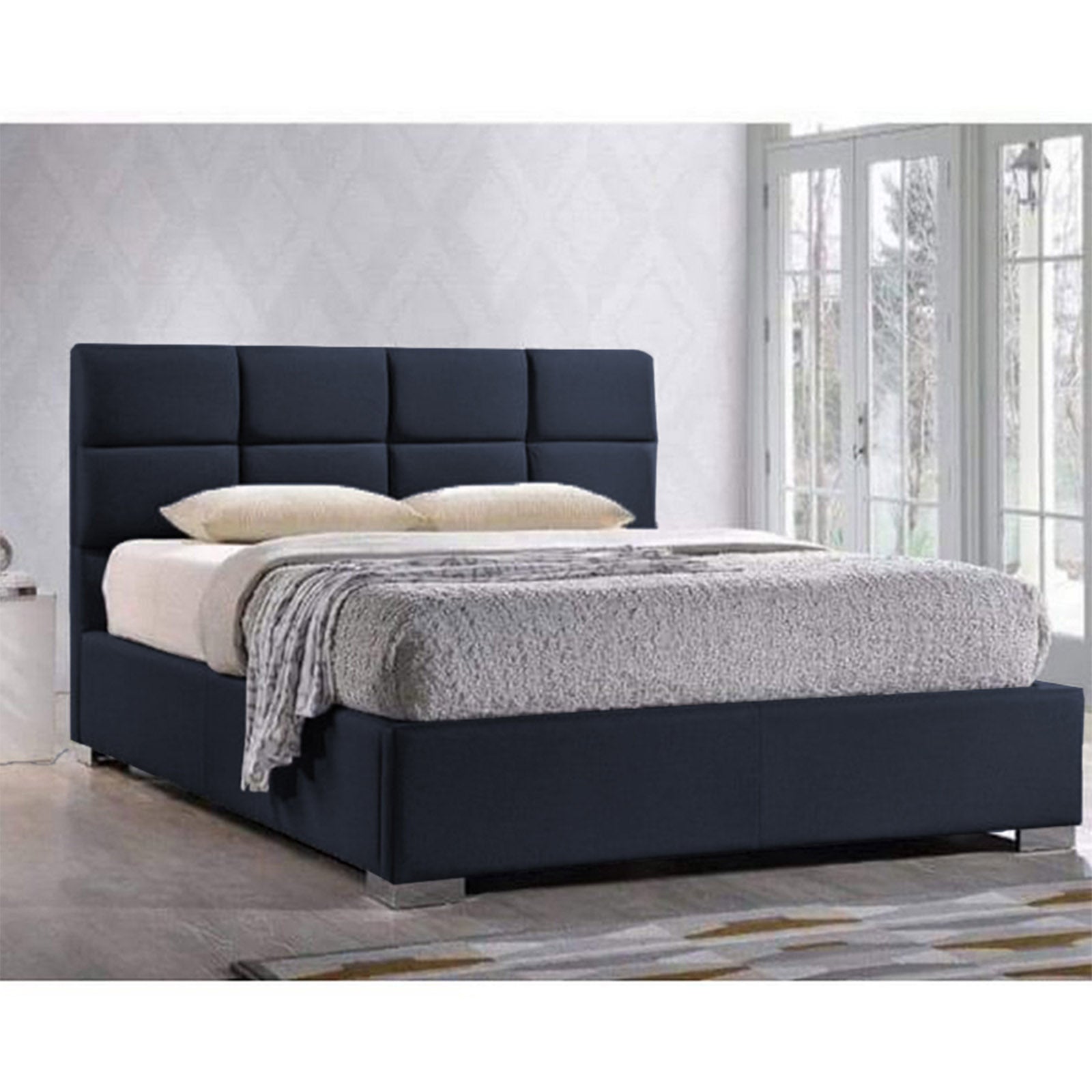 In House | Las Palmas Bed Frame Velvet Dark Grey 200x140