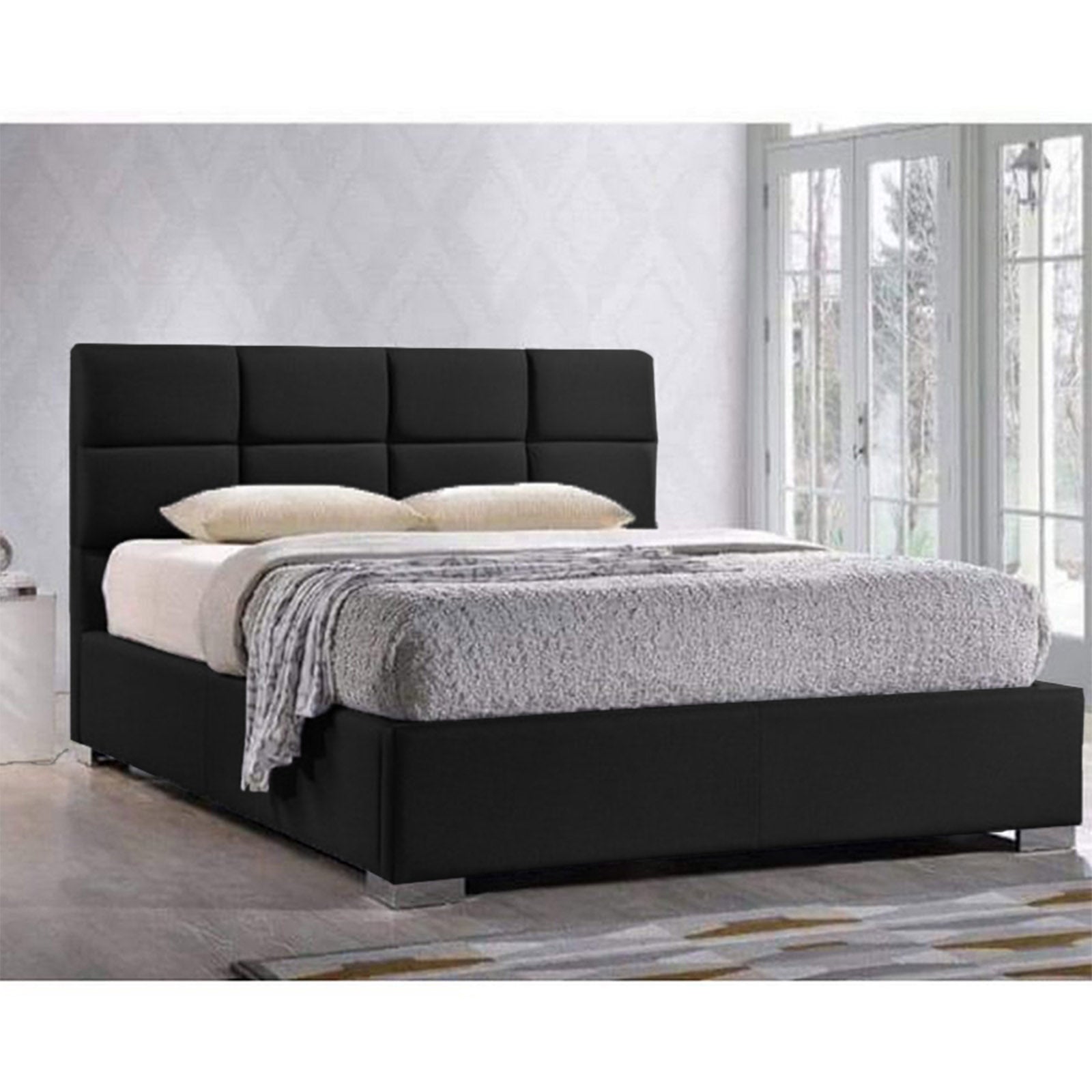 In House | Latiso Bed Frame Velvet Black 200x90