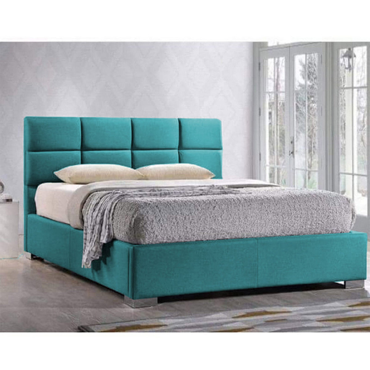 In House | Las Palmas Bed Frame Velvet Turquoise 200x150