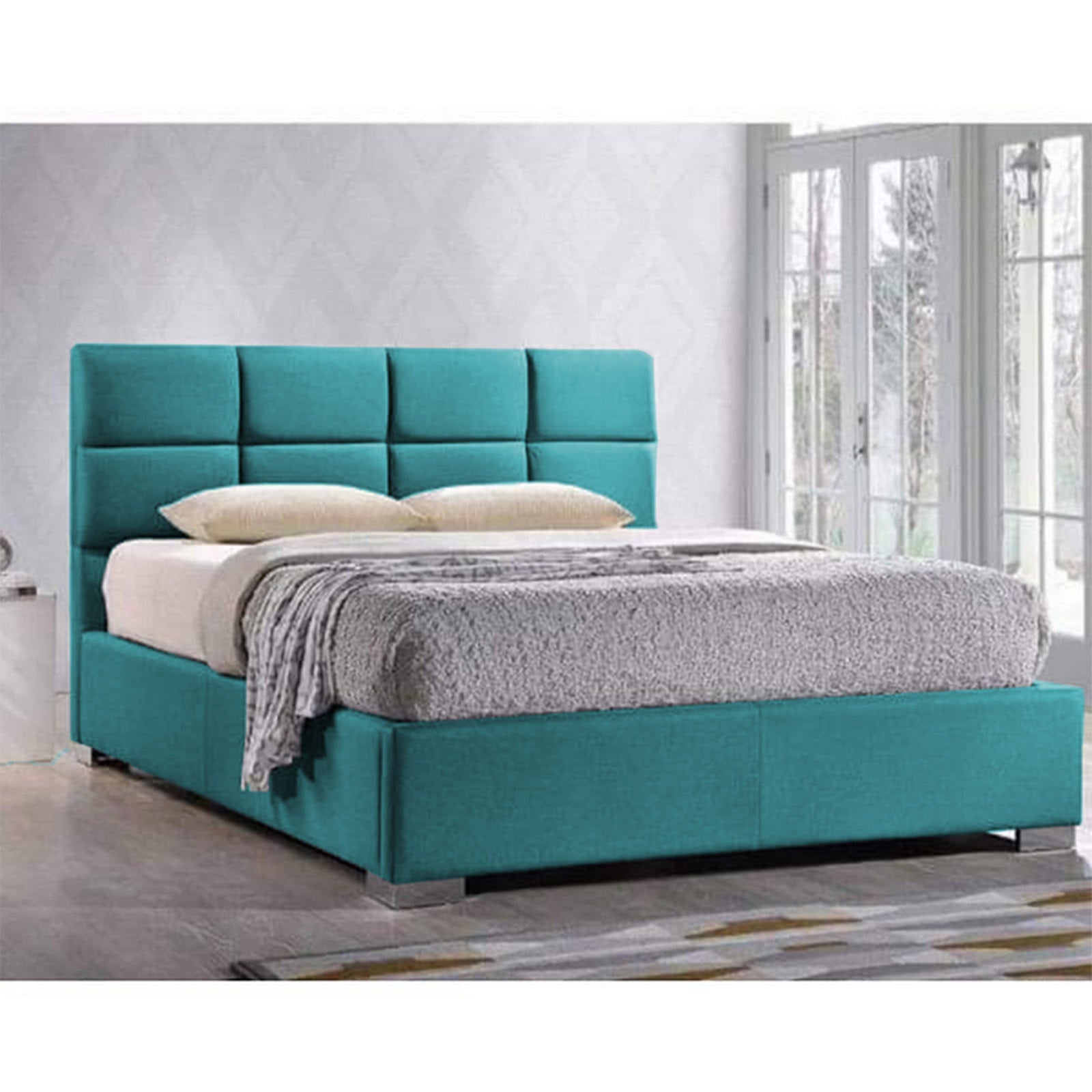 In House | Las Palmas Bed Frame Velvet Turquoise 200x160