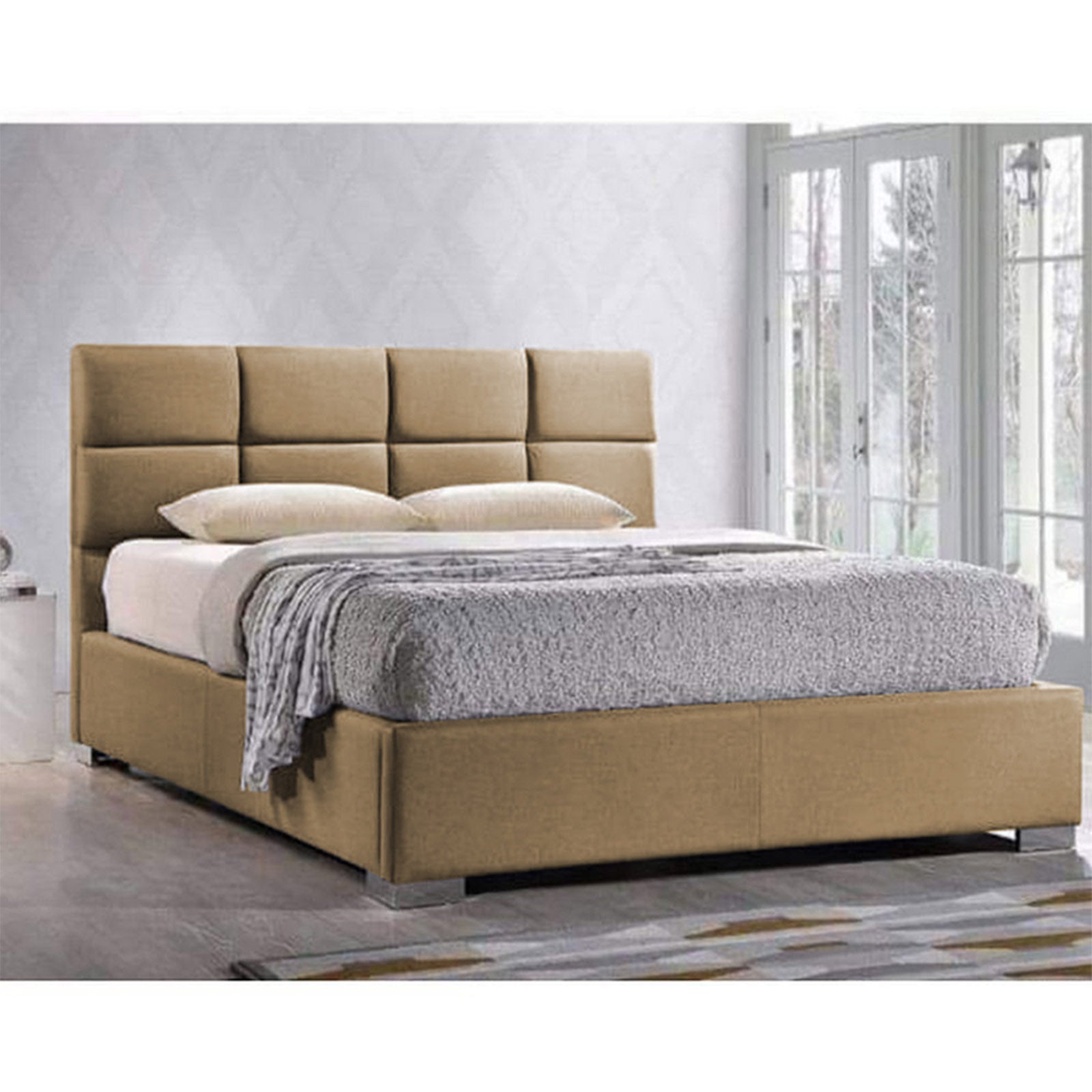 In House | Las Palmas Bed Frame Velvet Beige 200x150