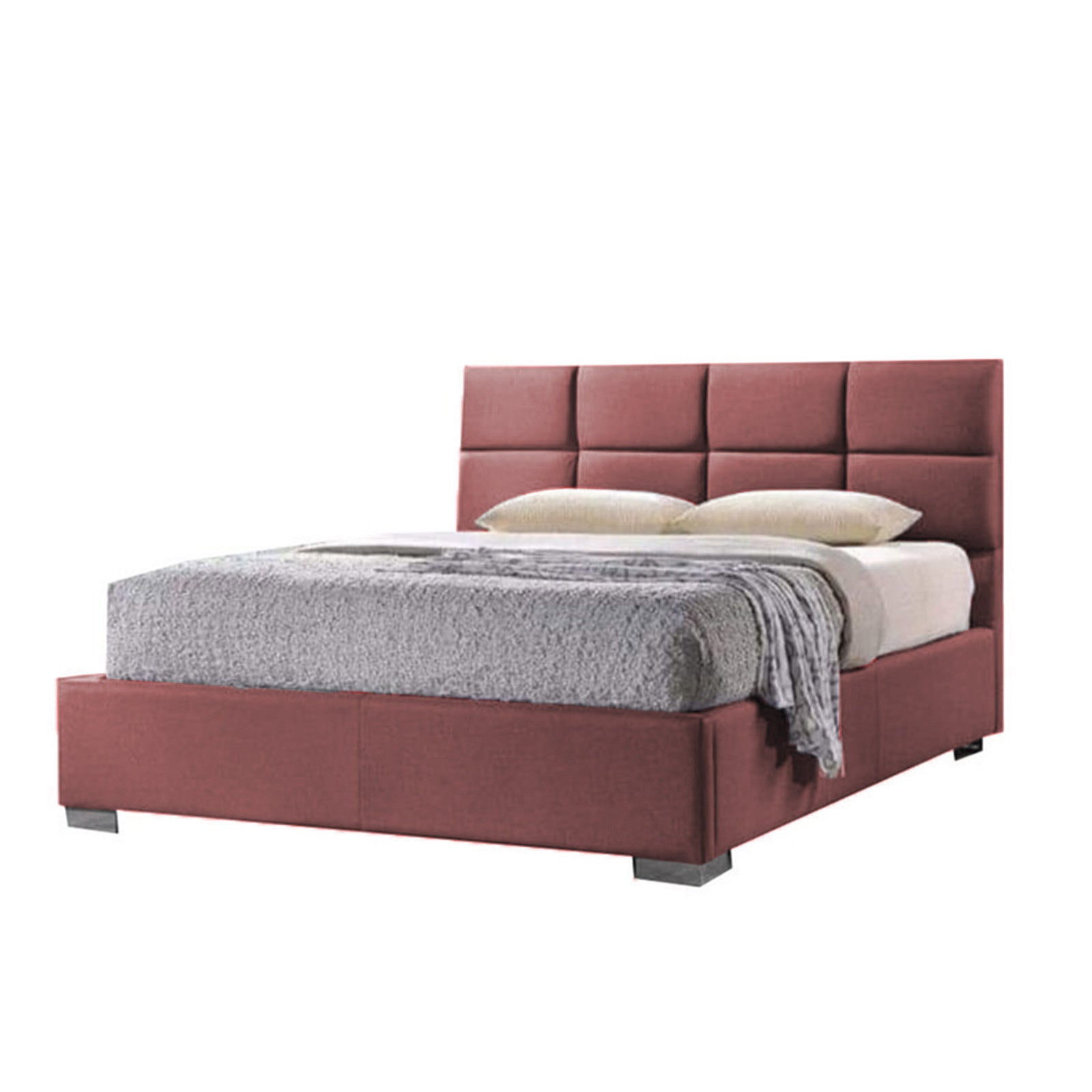 In House | Las Palmas Bed Frame Velvet Dark Pink 200x200