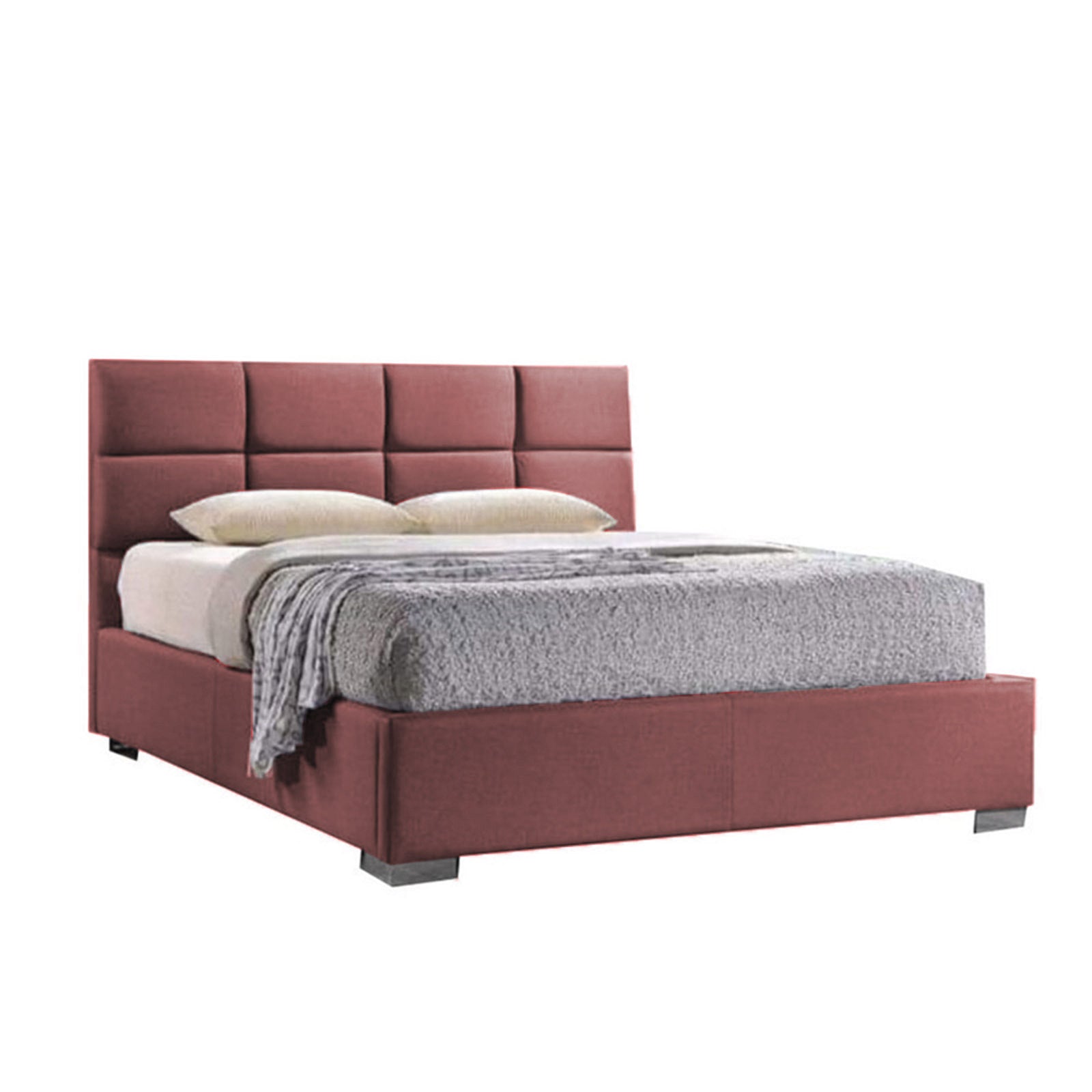 In House | Las Palmas Bed Frame Velvet Dark Pink 200x200