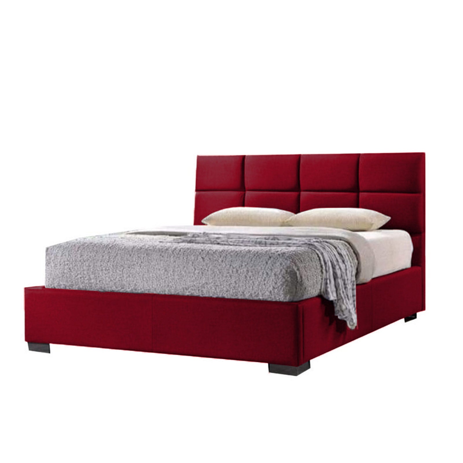 In House | Latiso Bed Frame Velvet Burgundy 200x90
