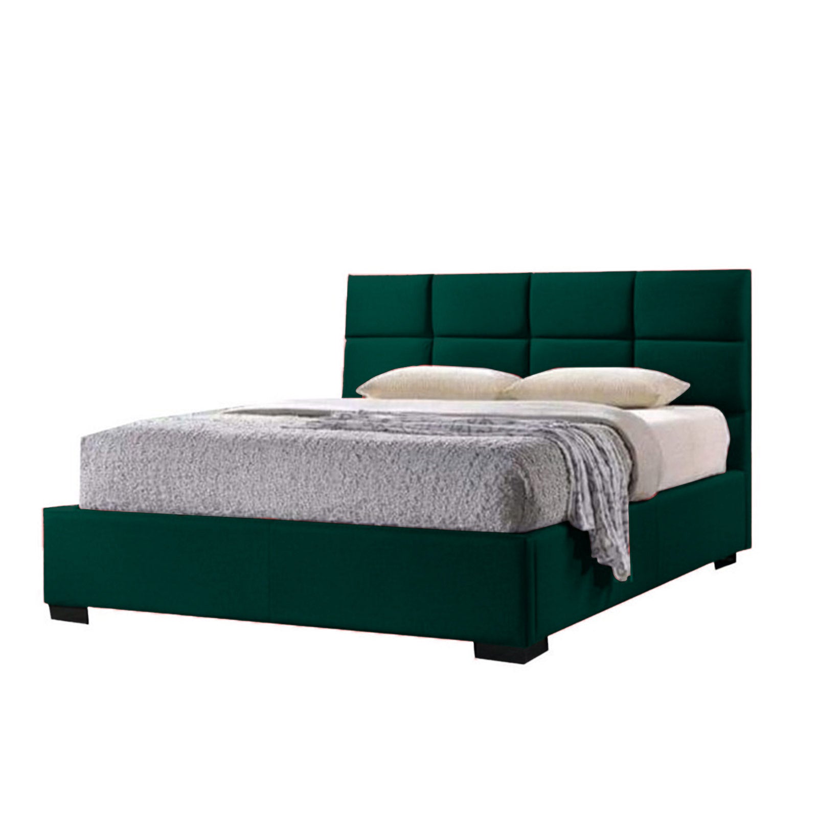 In House | Las Palmas Bed Frame Velvet Dark Green 200x150
