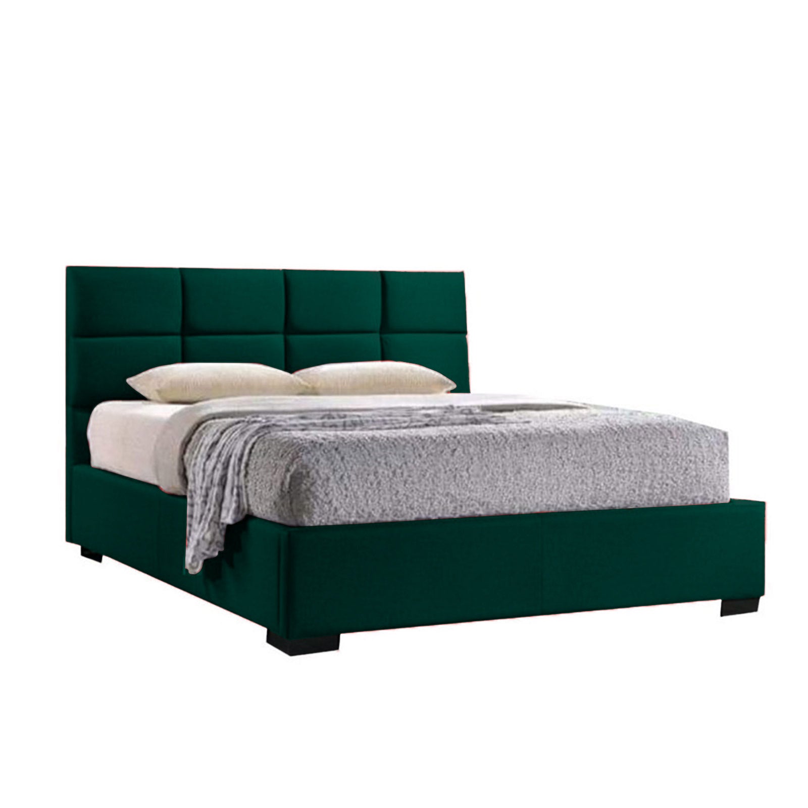 In House | Las Palmas Bed Frame Velvet Dark Green 200x200