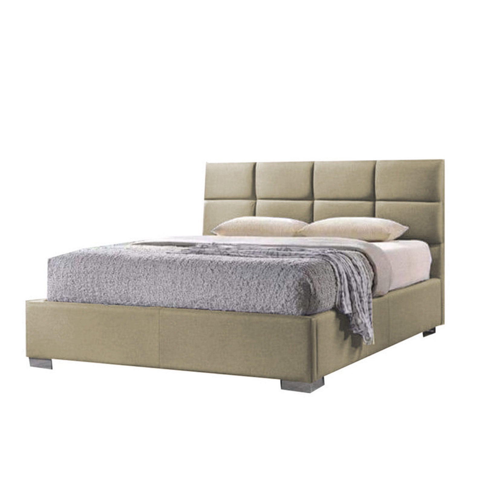 In House | Las Palmas Bed Frame Velvet Ivory 200x200