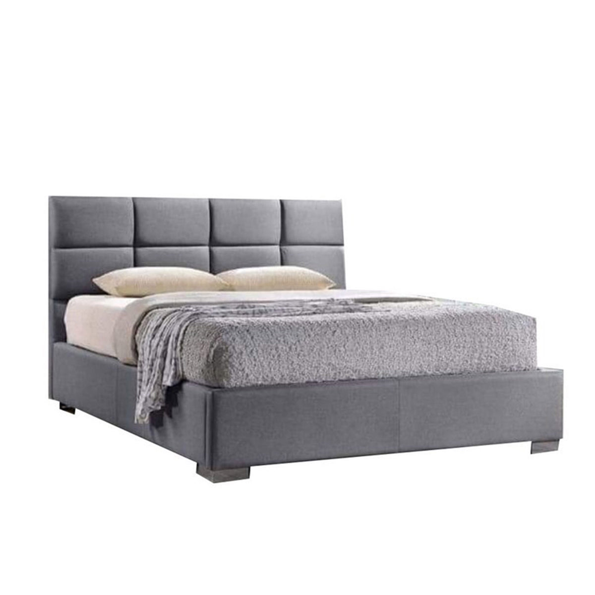 In House | Las Palmas Bed Frame Velvet Grey 200x200