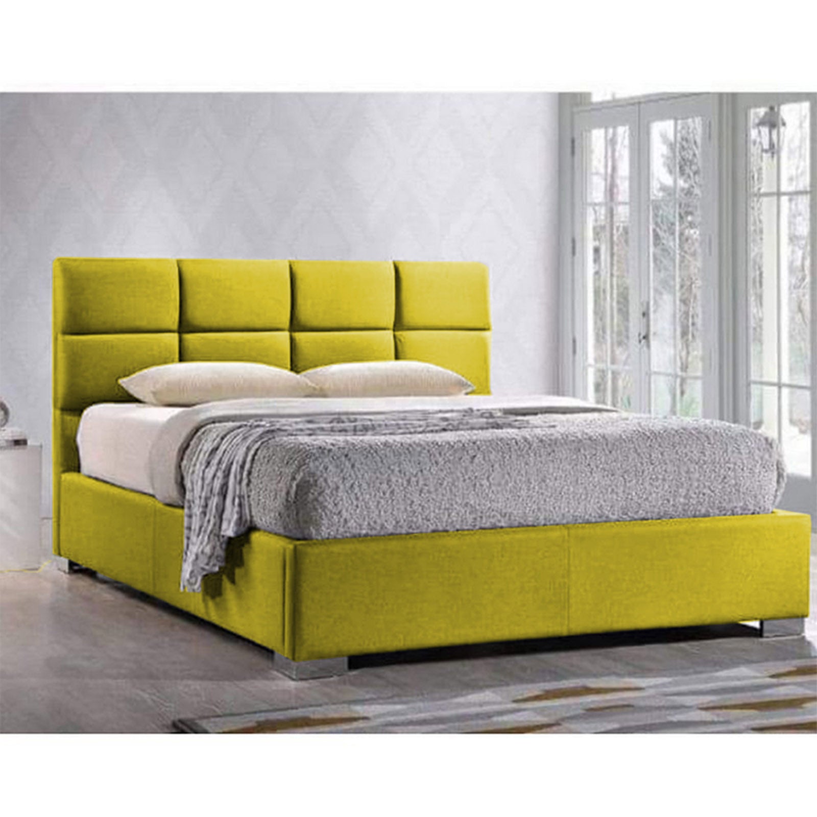 In House | Latiso Bed Frame Velvet Gold 200x90