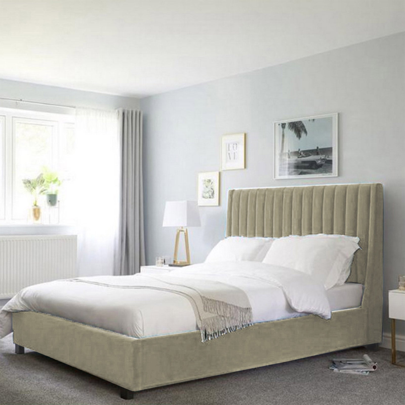 In House | Latiso Bed Frame Velvet Ivory 200x150