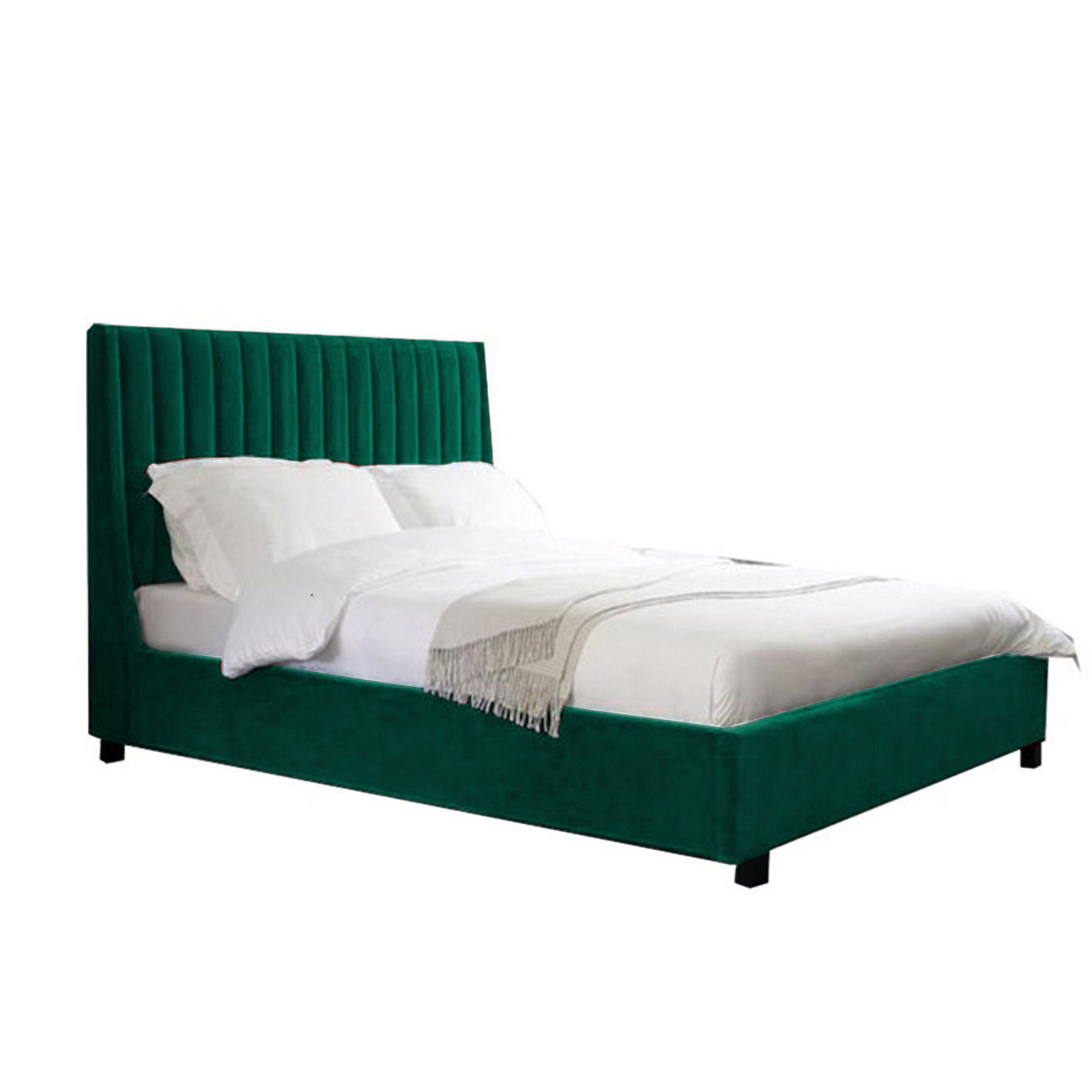 In House | Latiso Bed Frame Velvet Dark Green 200x180