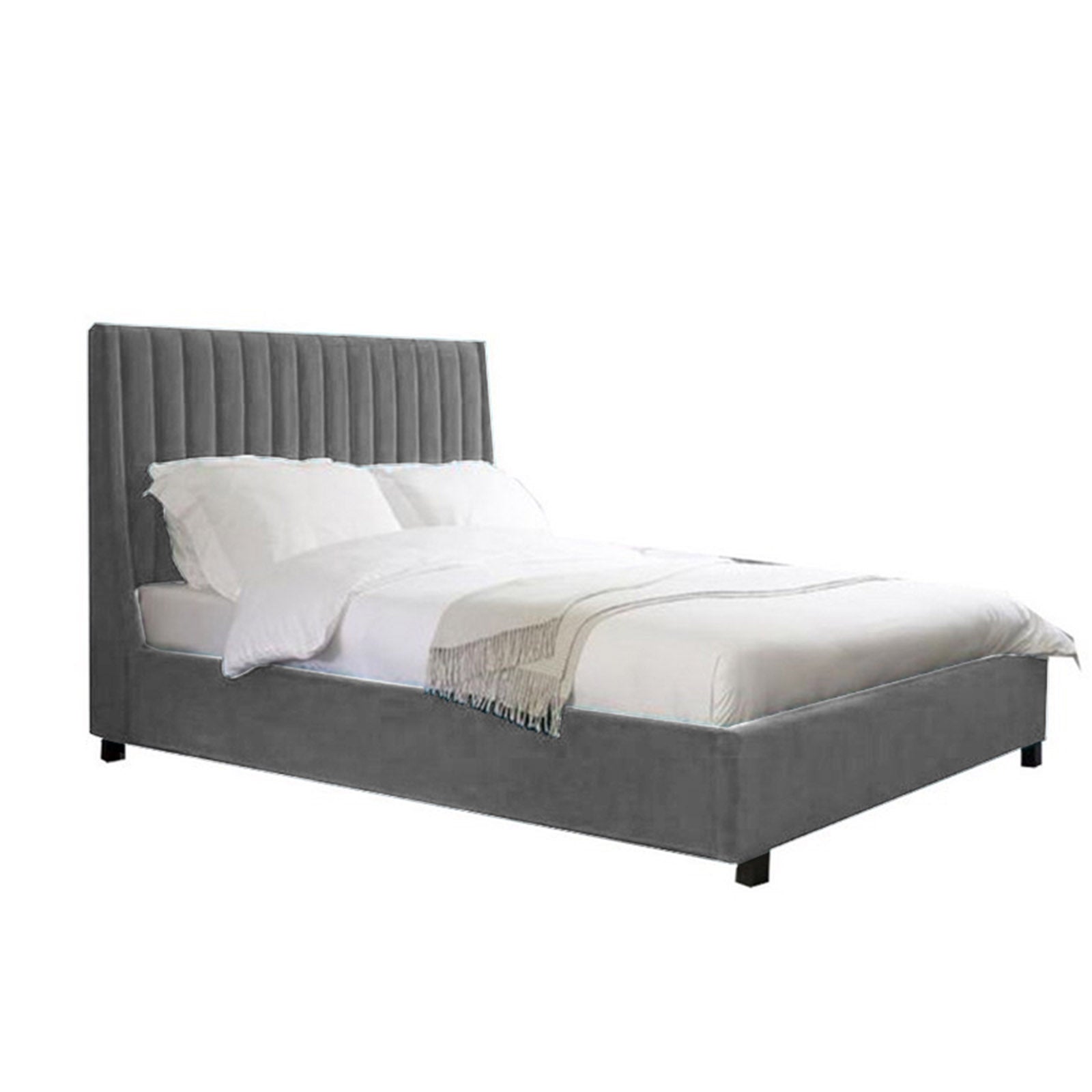 In House | Latiso Bed Frame Velvet Grey 200x150