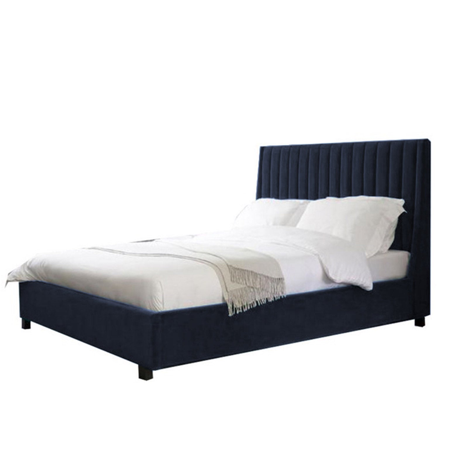 In House | Lombardia Bed Frame Velvet Dark Grey 200x90