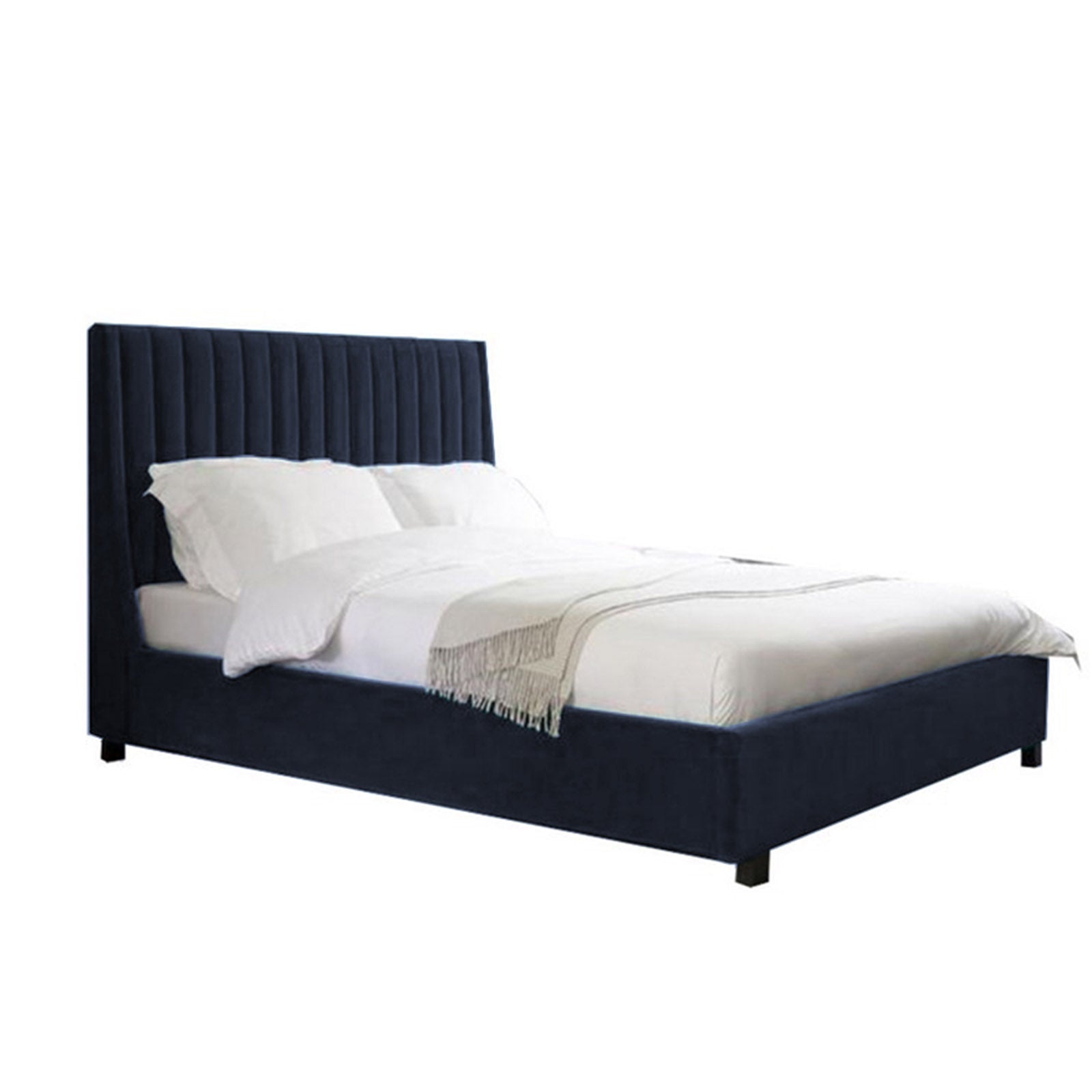 In House | Lombardia Bed Frame Velvet Dark Grey 200x90