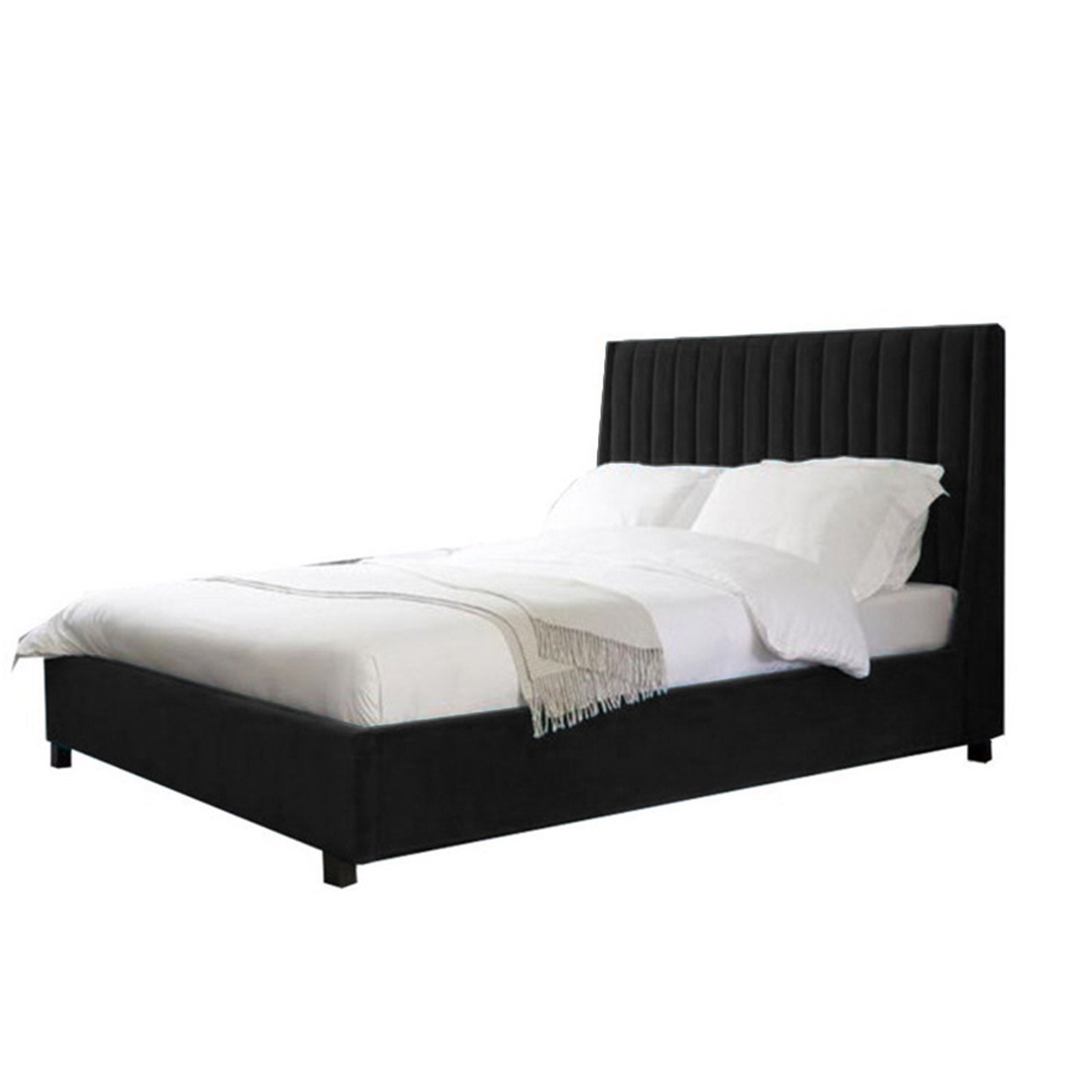 In House | Latiso Bed Frame Velvet Black 200x180
