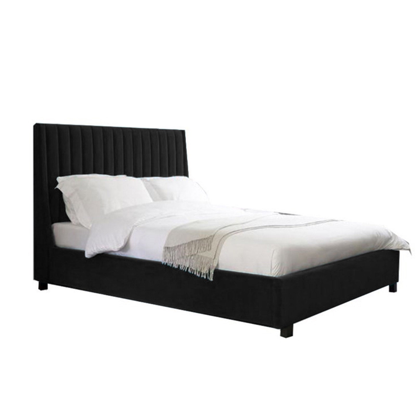 In House | Latiso Bed Frame Velvet Black 200x160