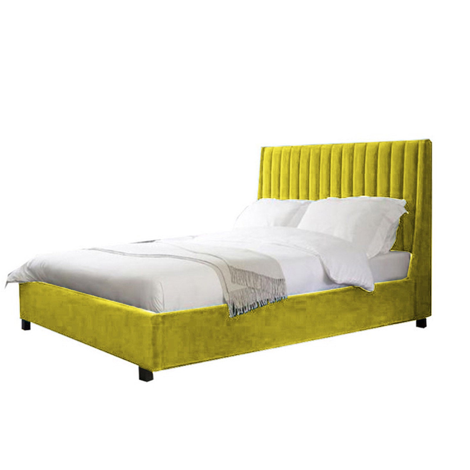 In House | Lombardia Bed Frame Velvet Gold 200x90