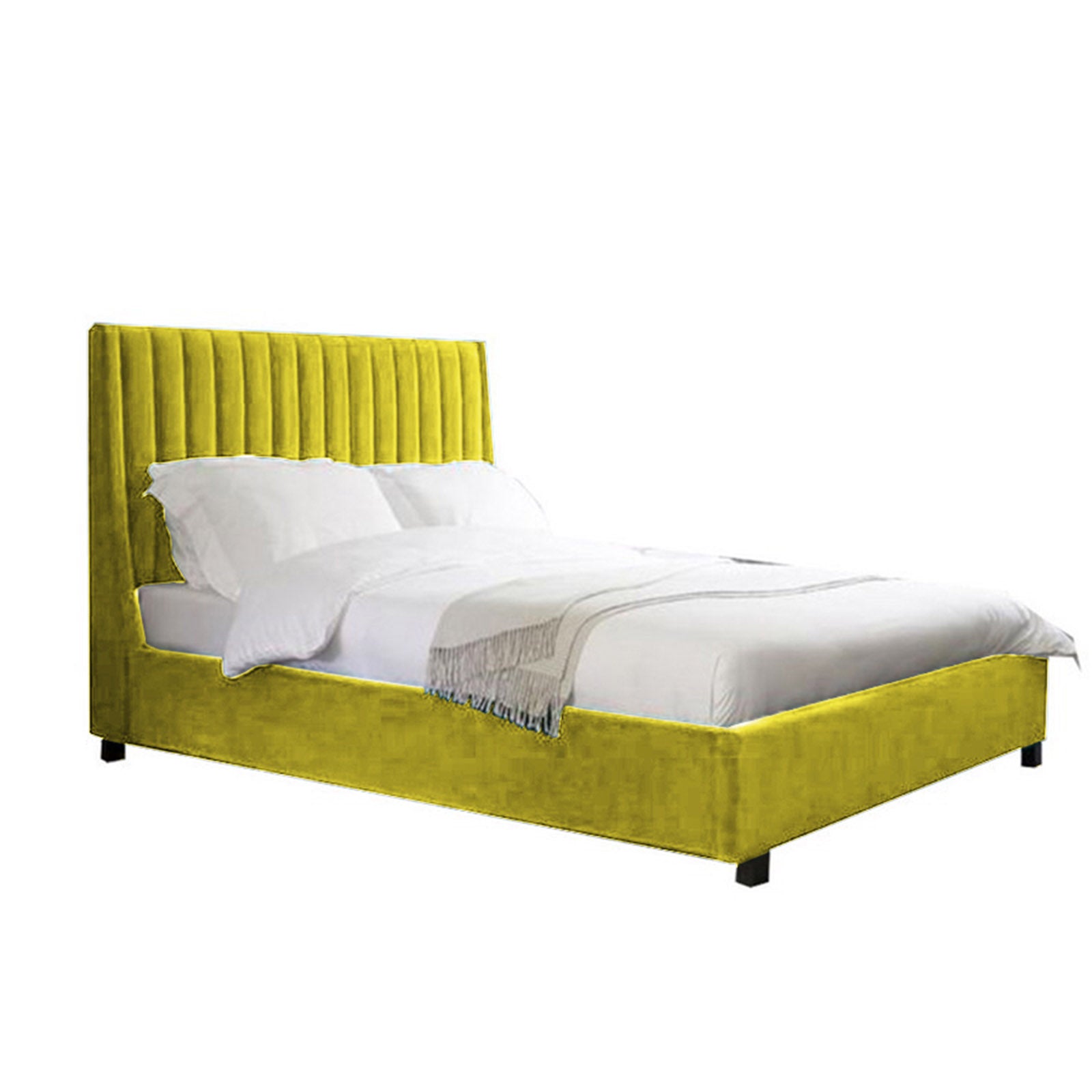 In House | Lombardia Bed Frame Velvet Gold 200x90