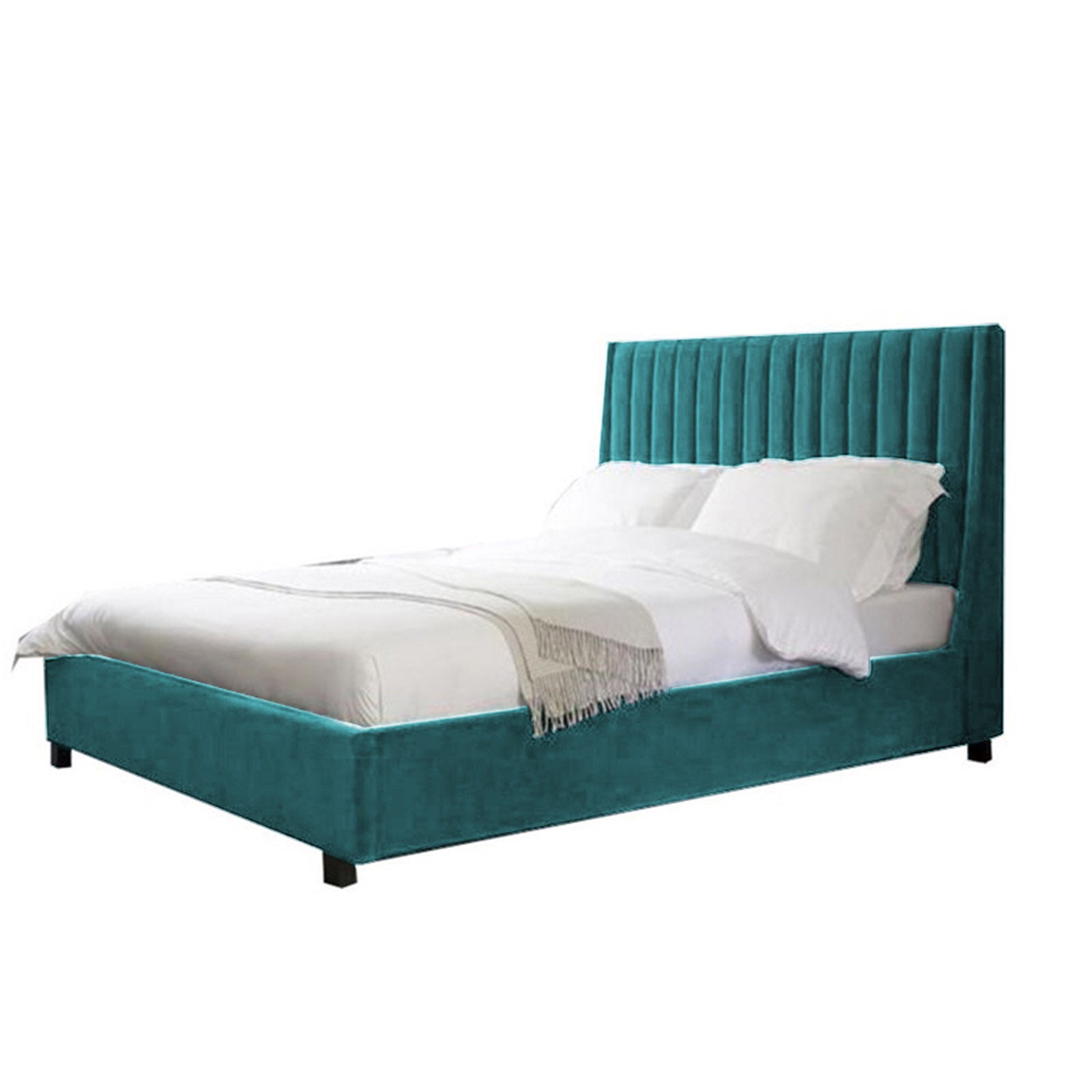 In House | Lombardia Bed Frame Velvet Turquoise 200x90