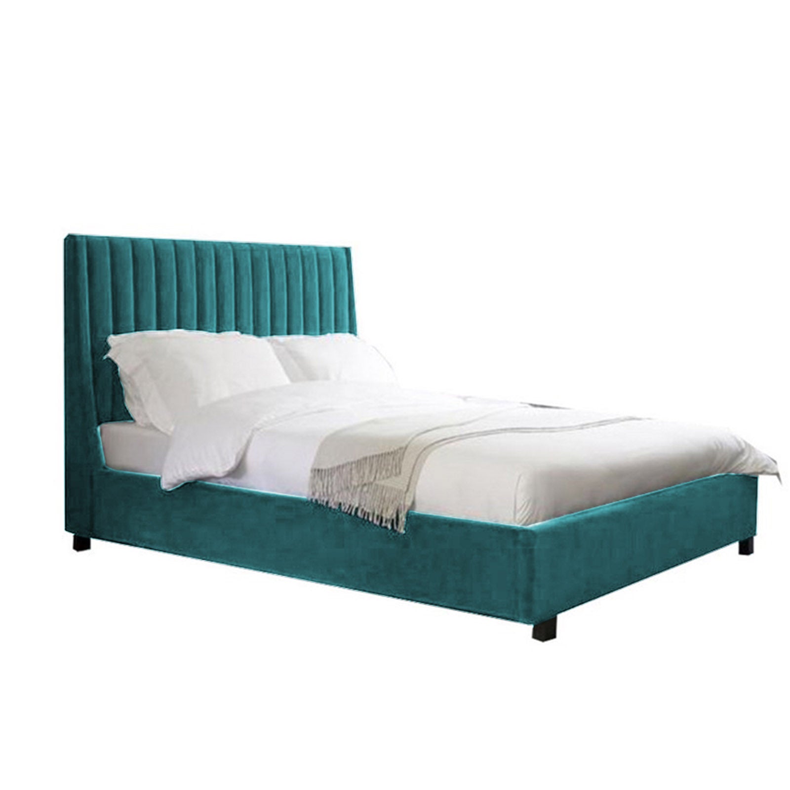 In House | Lombardia Bed Frame Velvet Turquoise 200x100