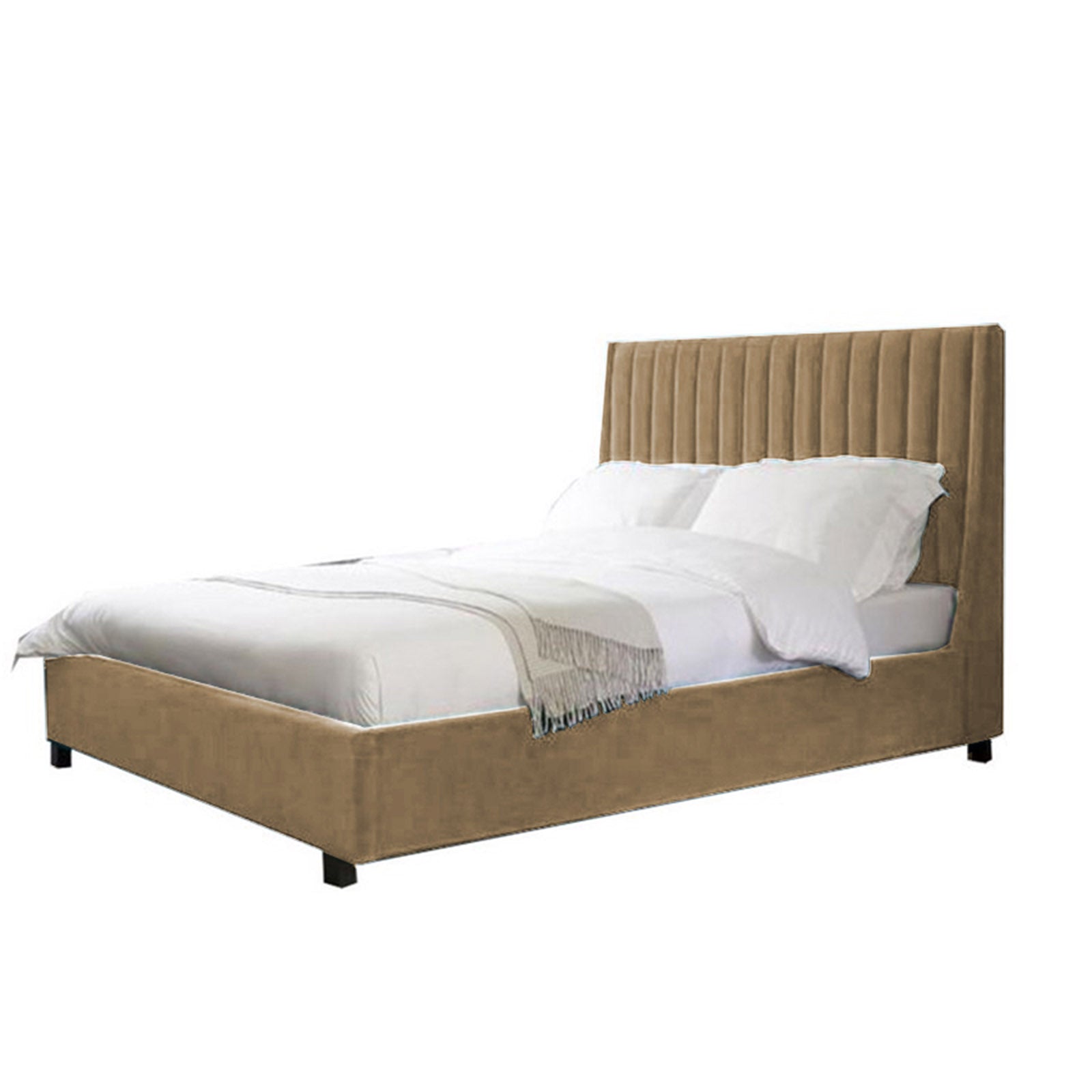 In House | Latiso Bed Frame Velvet Beige 200x200