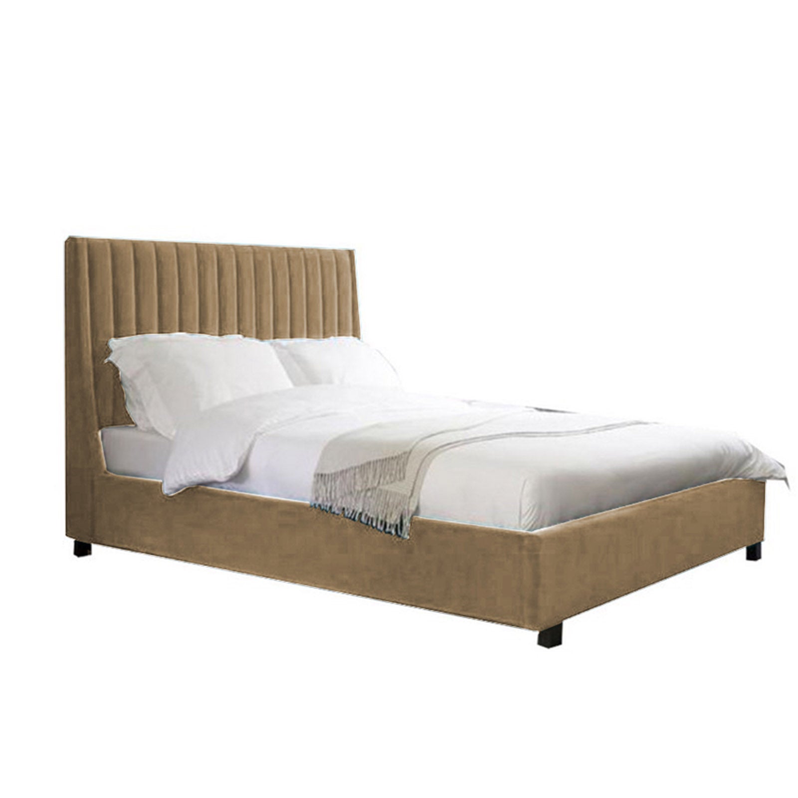 In House | Latiso Bed Frame Velvet Beige 200x200