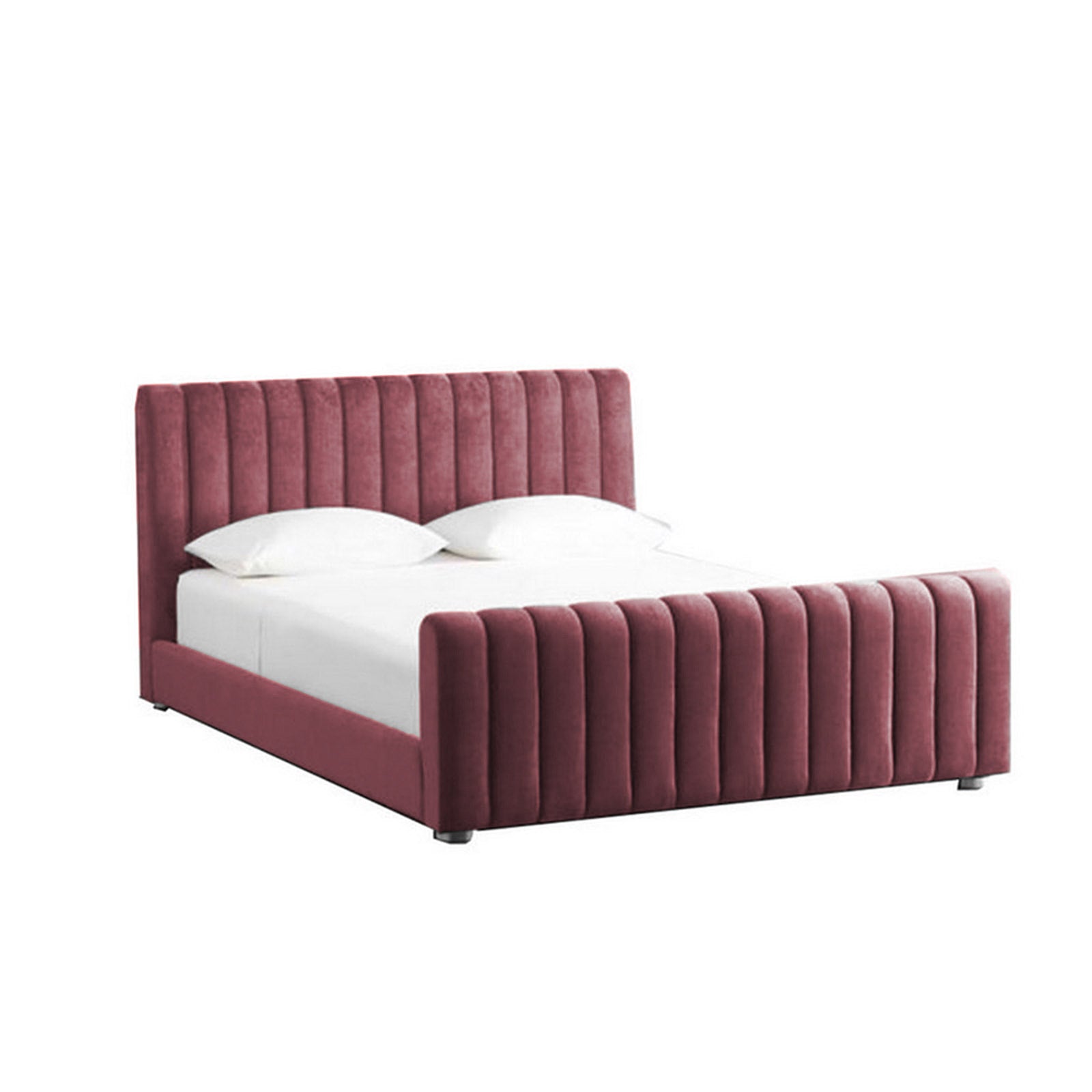 In House | Lombardia Bed Frame Velvet Dark Pink 200x150