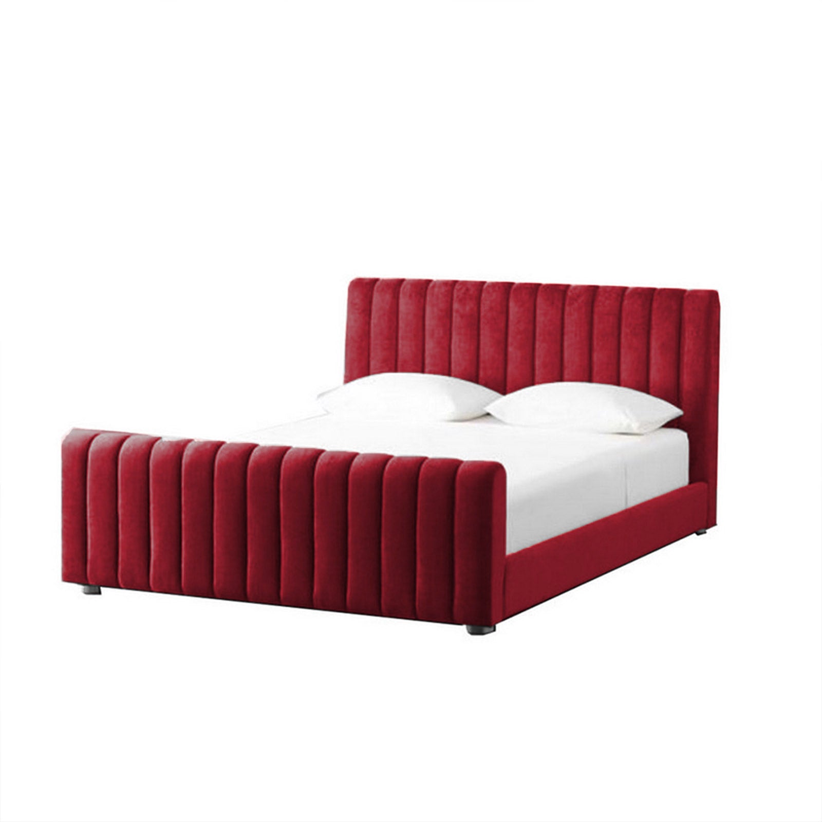 In House | Lombardia Bed Frame Velvet Burgundy 200x180